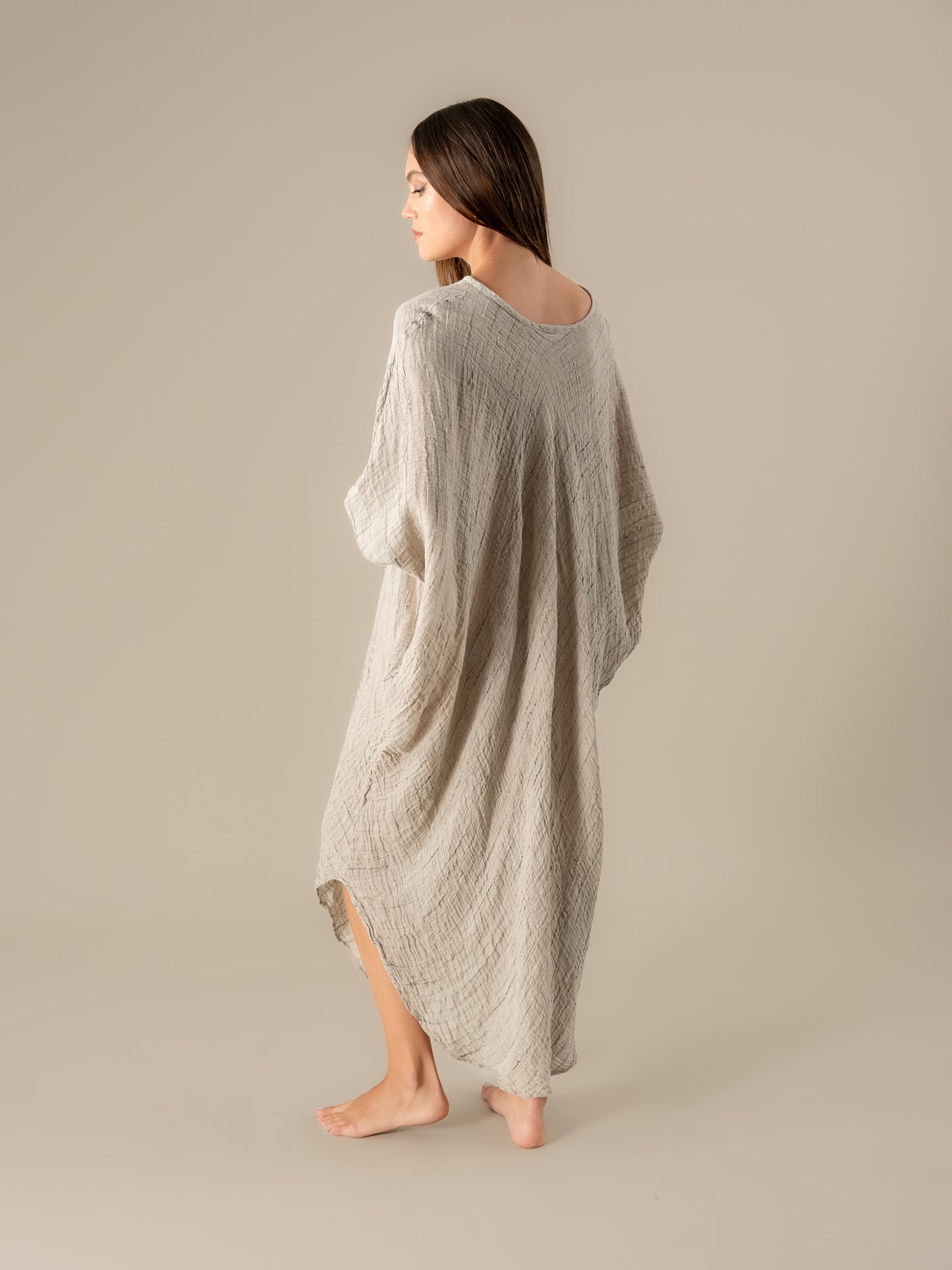 Vestito Fausta Garza Egitto Naturale VESTITO FAUSTA garza egitto 12 Bottega Di Brunella