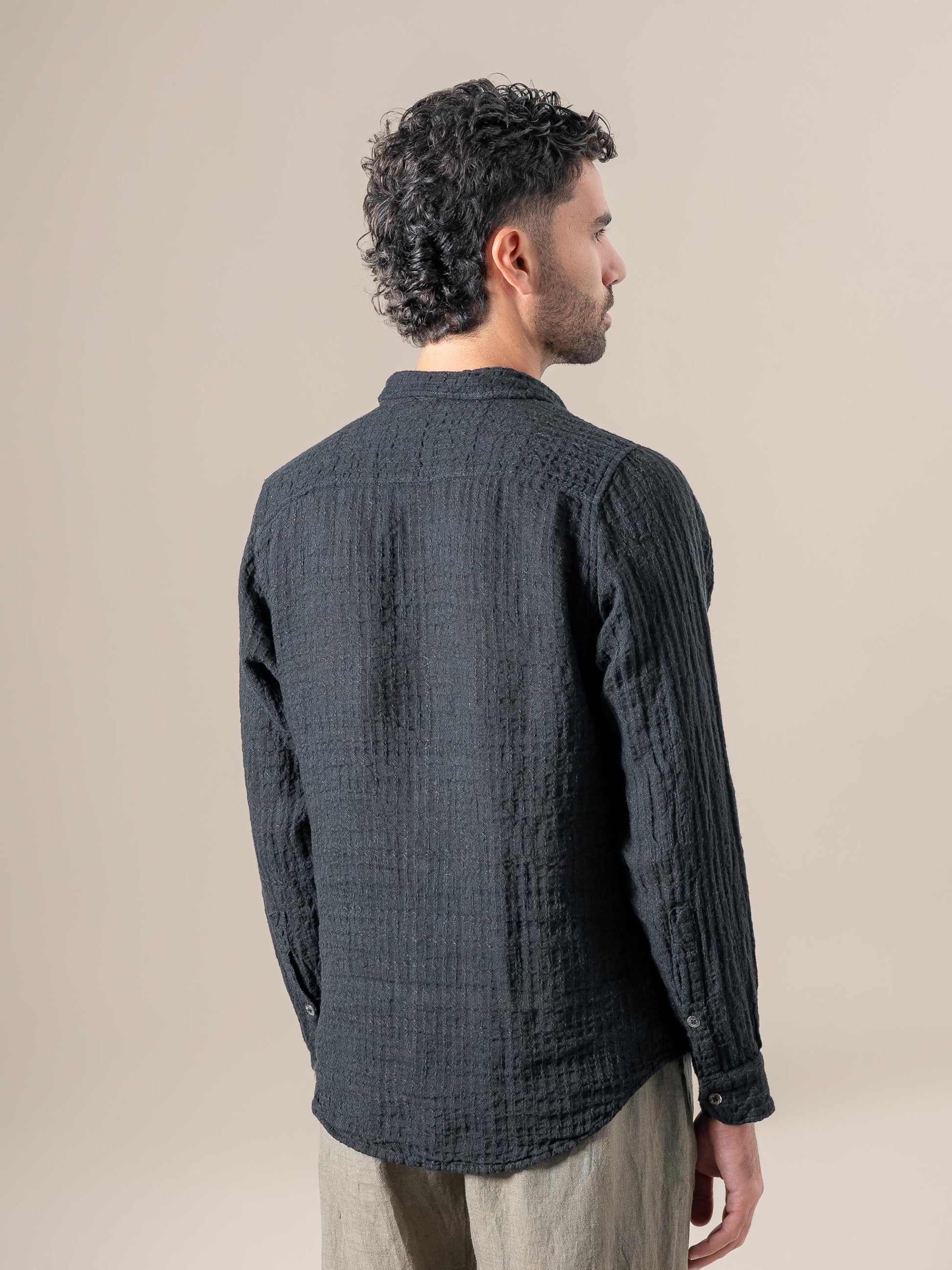 Camicia Franco Tela Uffizi Nero CAMICIA FRANCO tela uffizi 0 Bottega Di Brunella