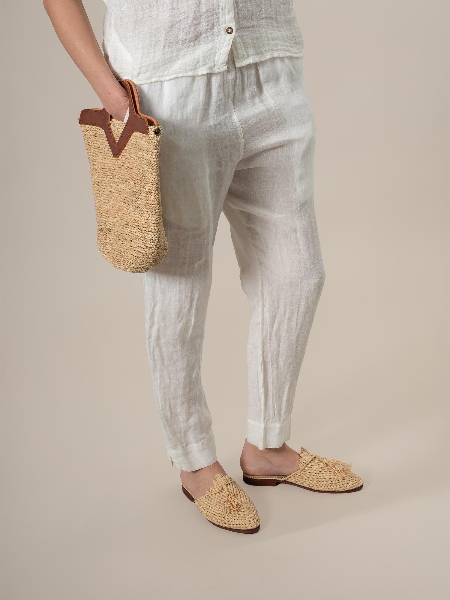 Pantalone Pegaso Battista Latte PANTALONE PEGASO battista 33 Bottega Di Brunella