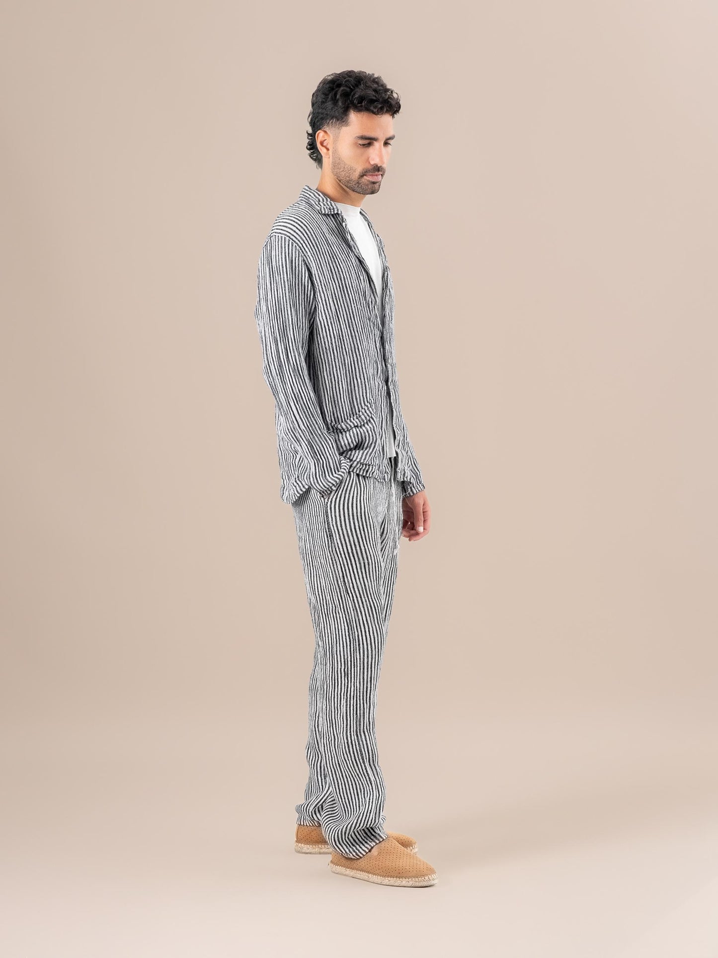 Pantaloni Amalfi Riga Valentina Latte PANTALONE AMALFI riga valentina 33 Bottega Di Brunella