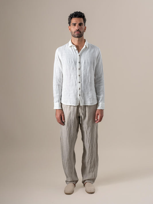 Camicia Franco Tela Uffizi Latte CAMICIA FRANCO tela uffizi 33 Bottega Di Brunella