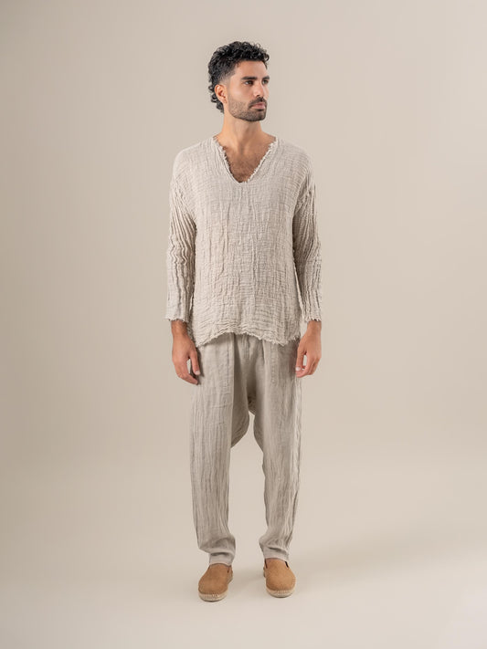 Camicia Sandokan Garzata Naturale CAMICIA SANDOKAN garzata 12 Bottega Di Brunella