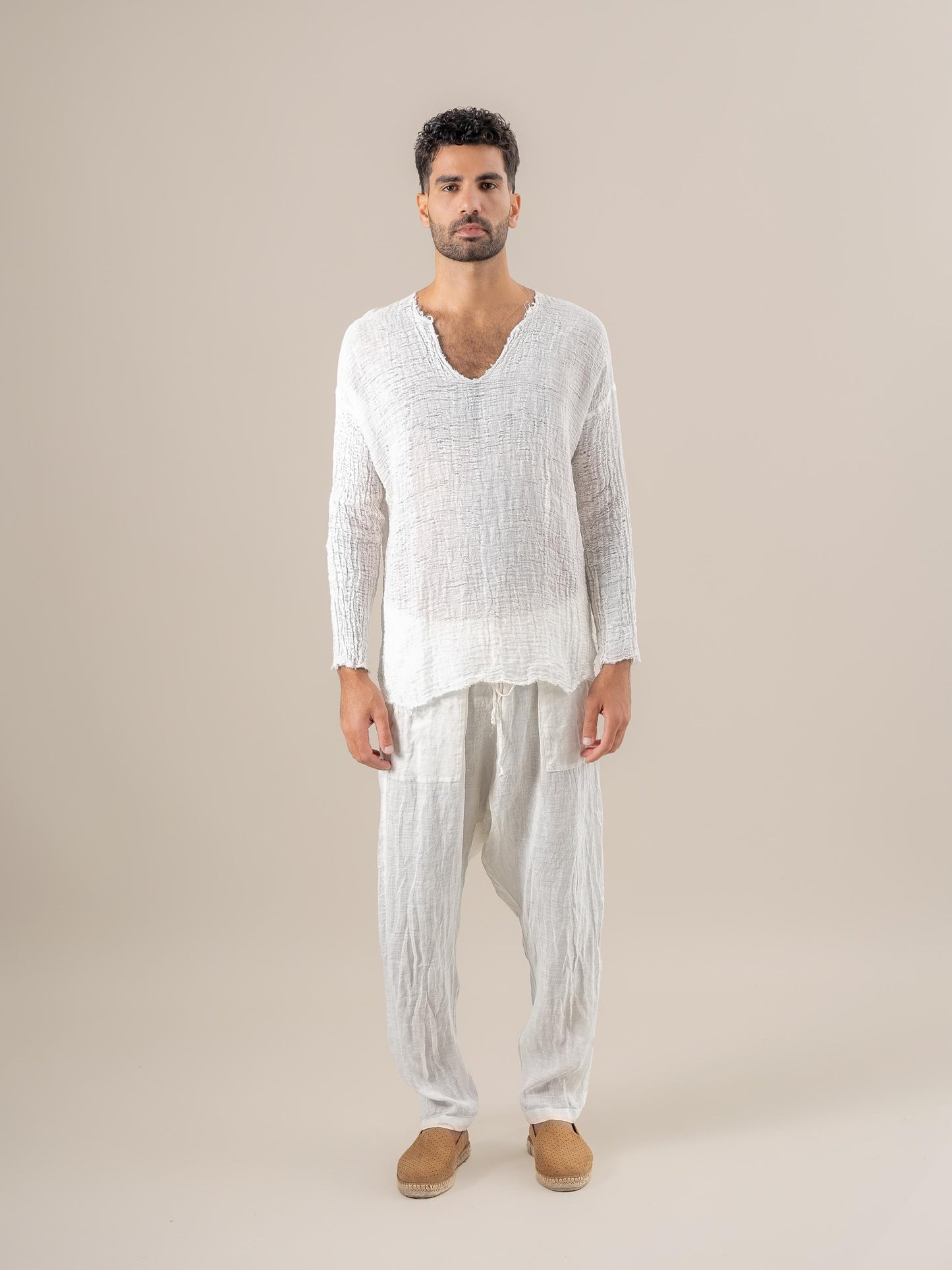 Pantalone Agathos Battista Latte PANTALONE AGATHOS battista 33 Bottega Di Brunella