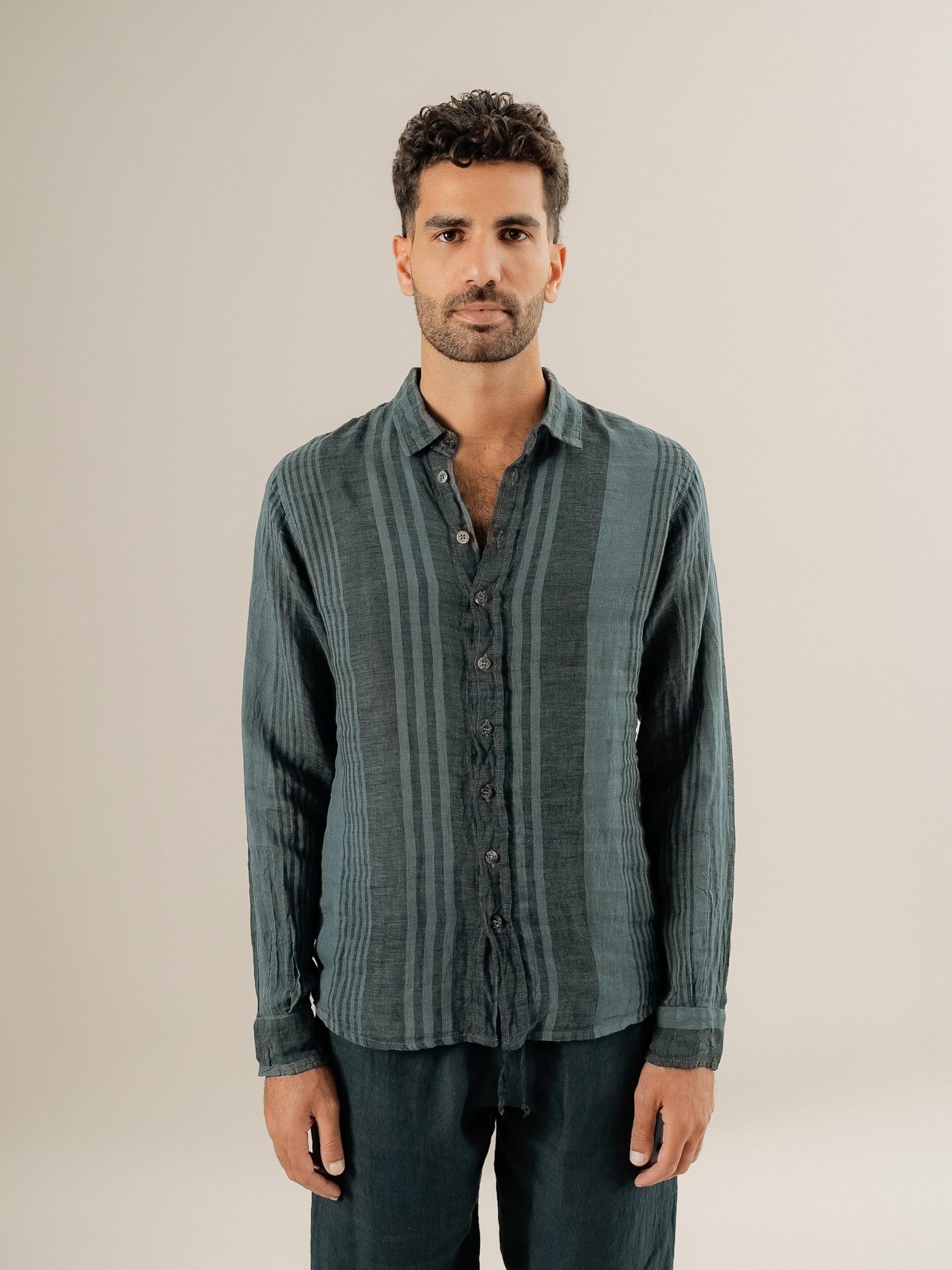 Camicia Franco Tela Moma Blu24 CAMICIA FRANCO tela moma 280 Bottega Di Brunella