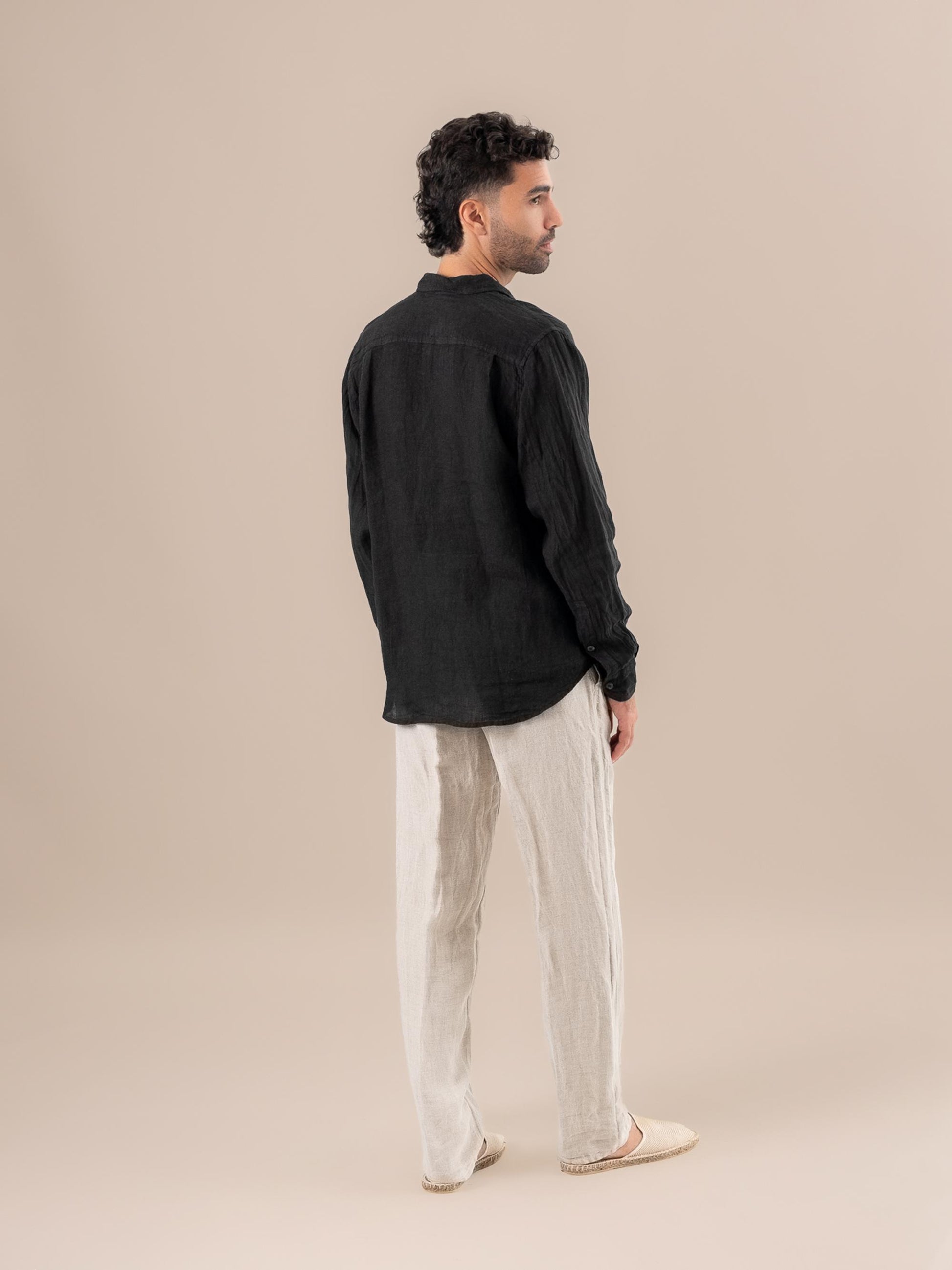 Camicia Peppe M/L Battista Nero CAMICIA PEPPE m/l collo battista 0 Bottega Di Brunella