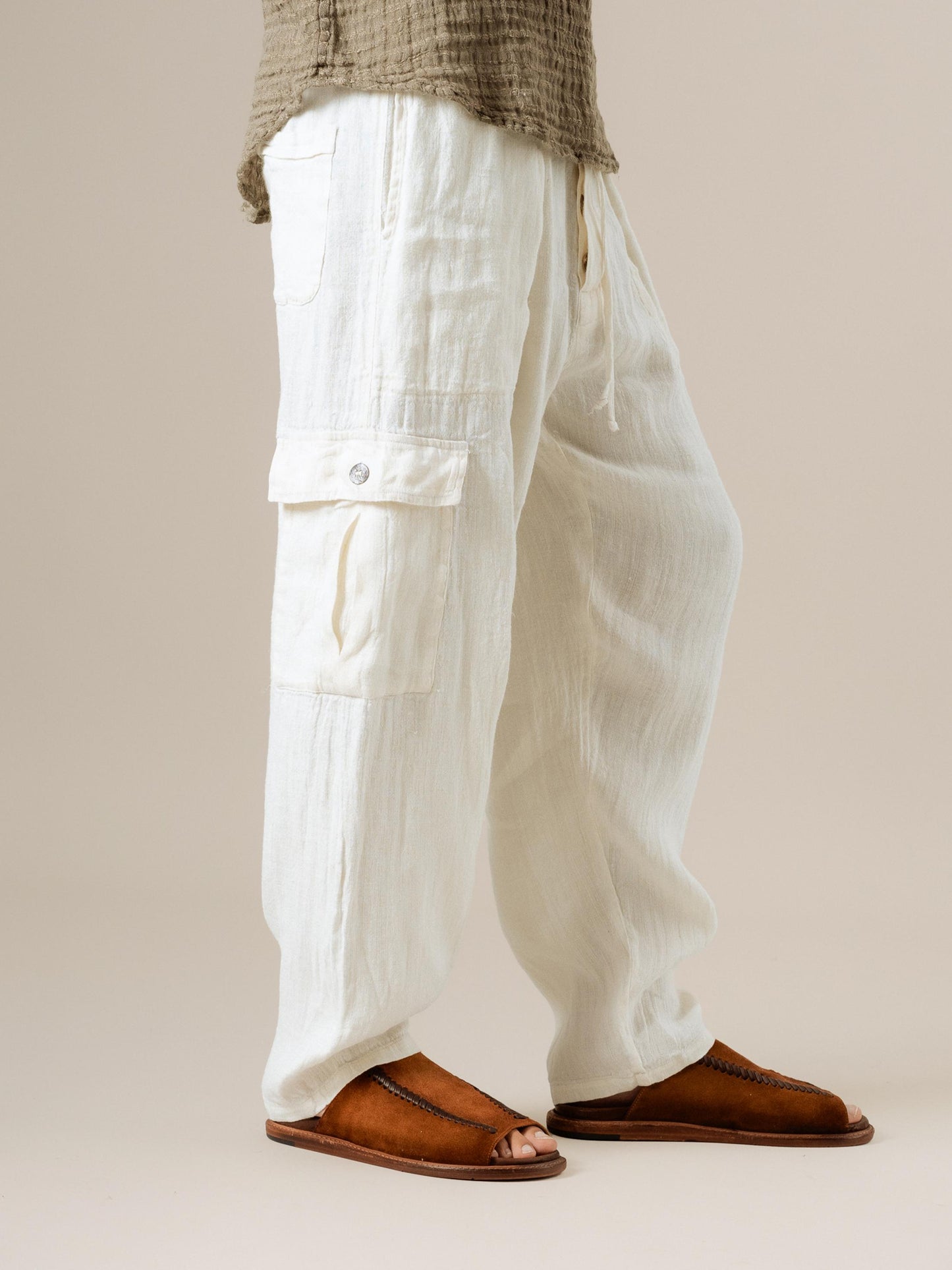 Pantalone Lavoro Tela Country Latte PANTALONE LAVORO tela country 33 Bottega Di Brunella
