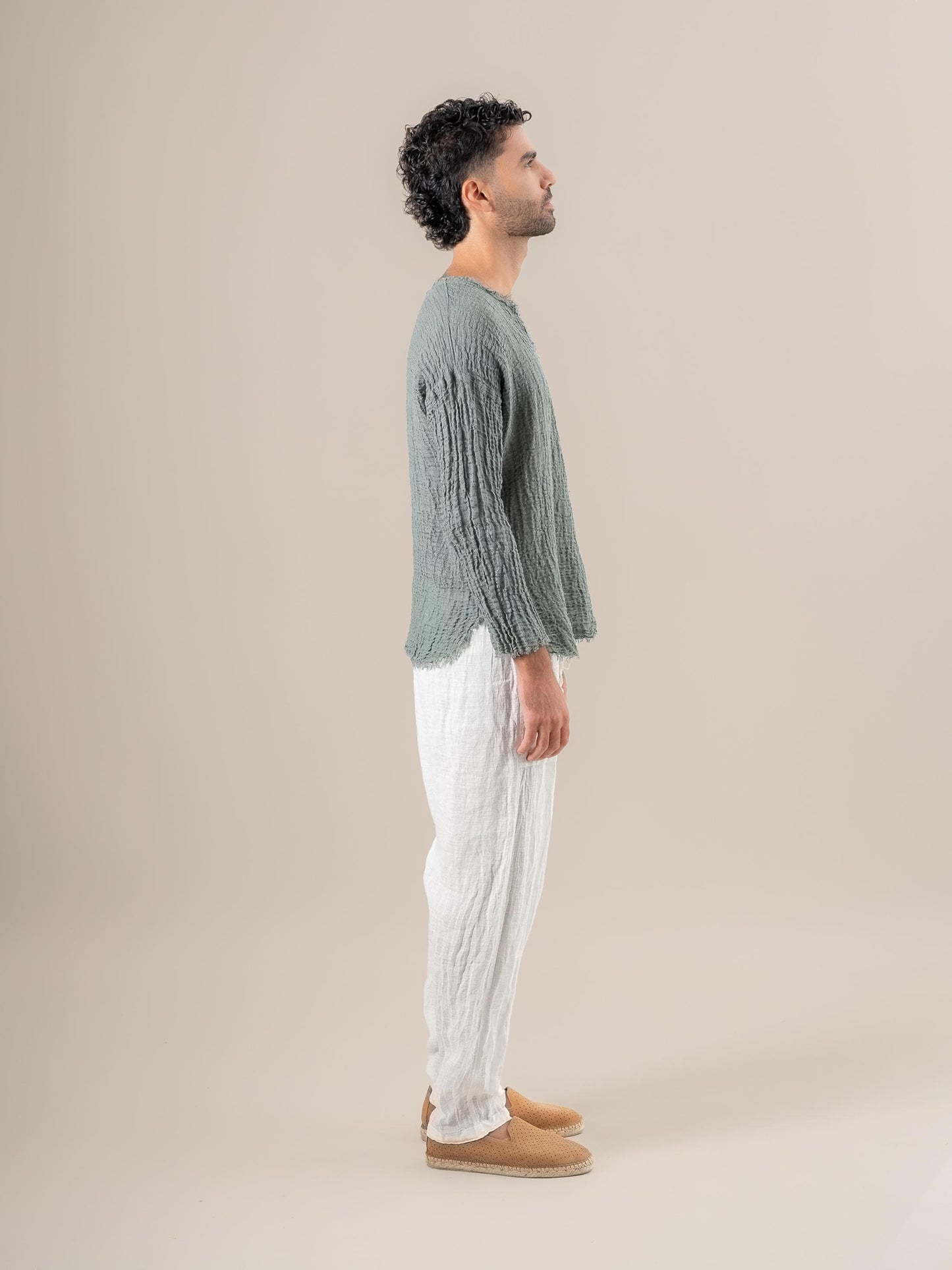 Camicia Sandokan Garzata Eucalipto CAMICIA SANDOKAN garzata 264 Bottega Di Brunella