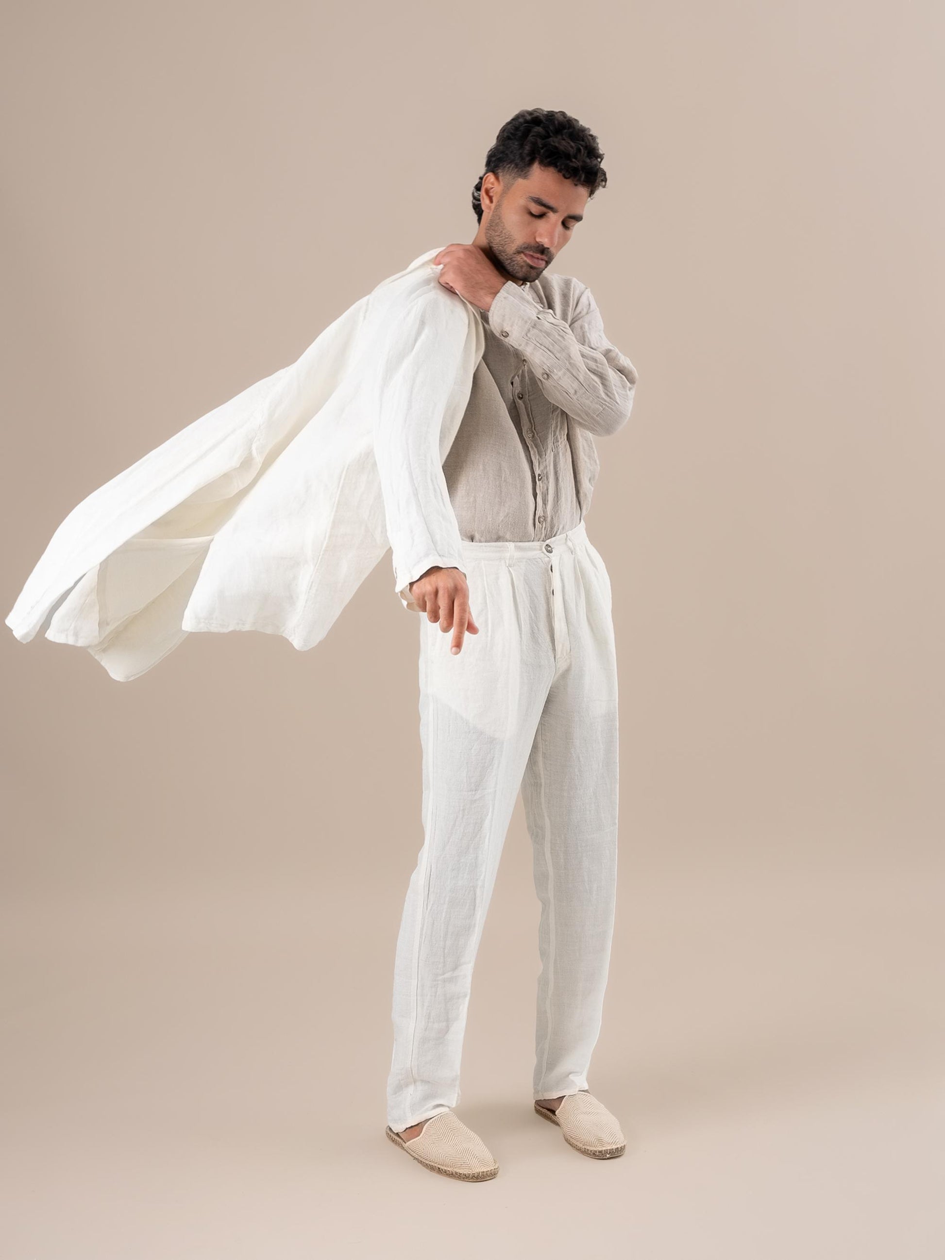 Giacca Checco Lino Medio Latte GIACCA CHECCO lino medio 33 Bottega Di Brunella