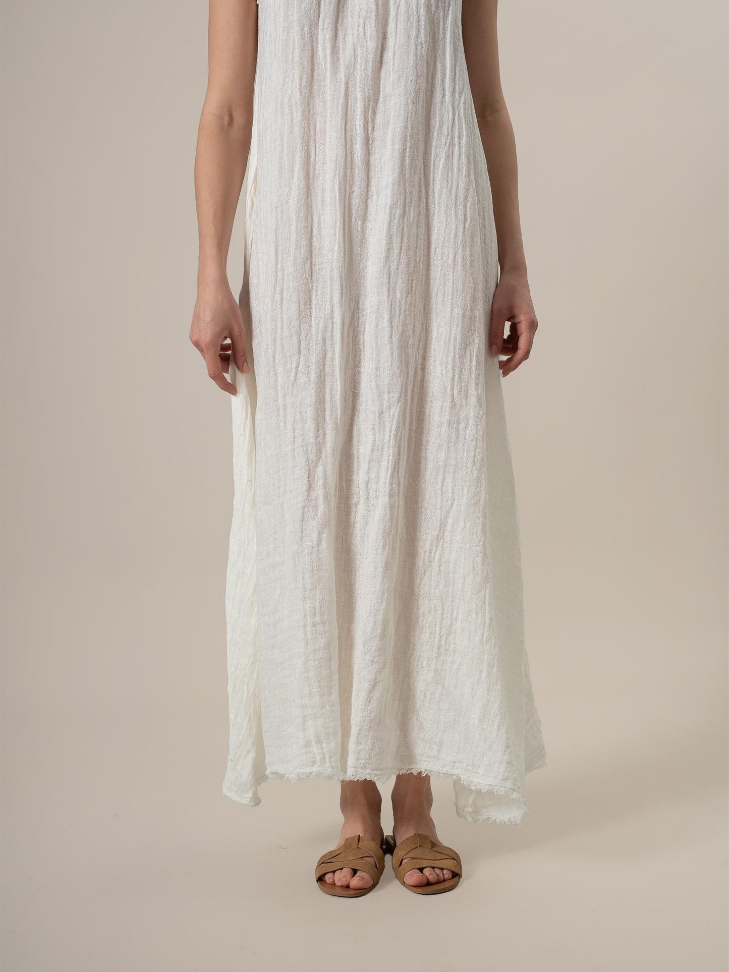 Vestito Maxi Timo Increspato Latte VESTITO MX TIMO increspato 33 Bottega Di Brunella