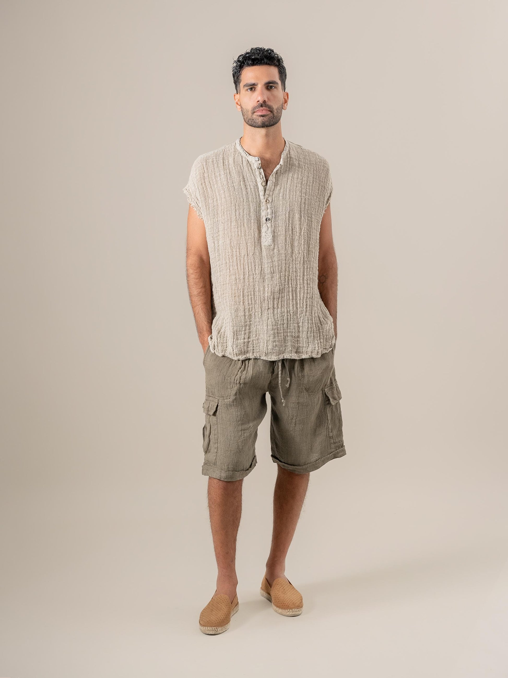 Bermuda Lavoro Tela Country Fossile BERMUDA LAVORO tela country 284 Bottega Di Brunella