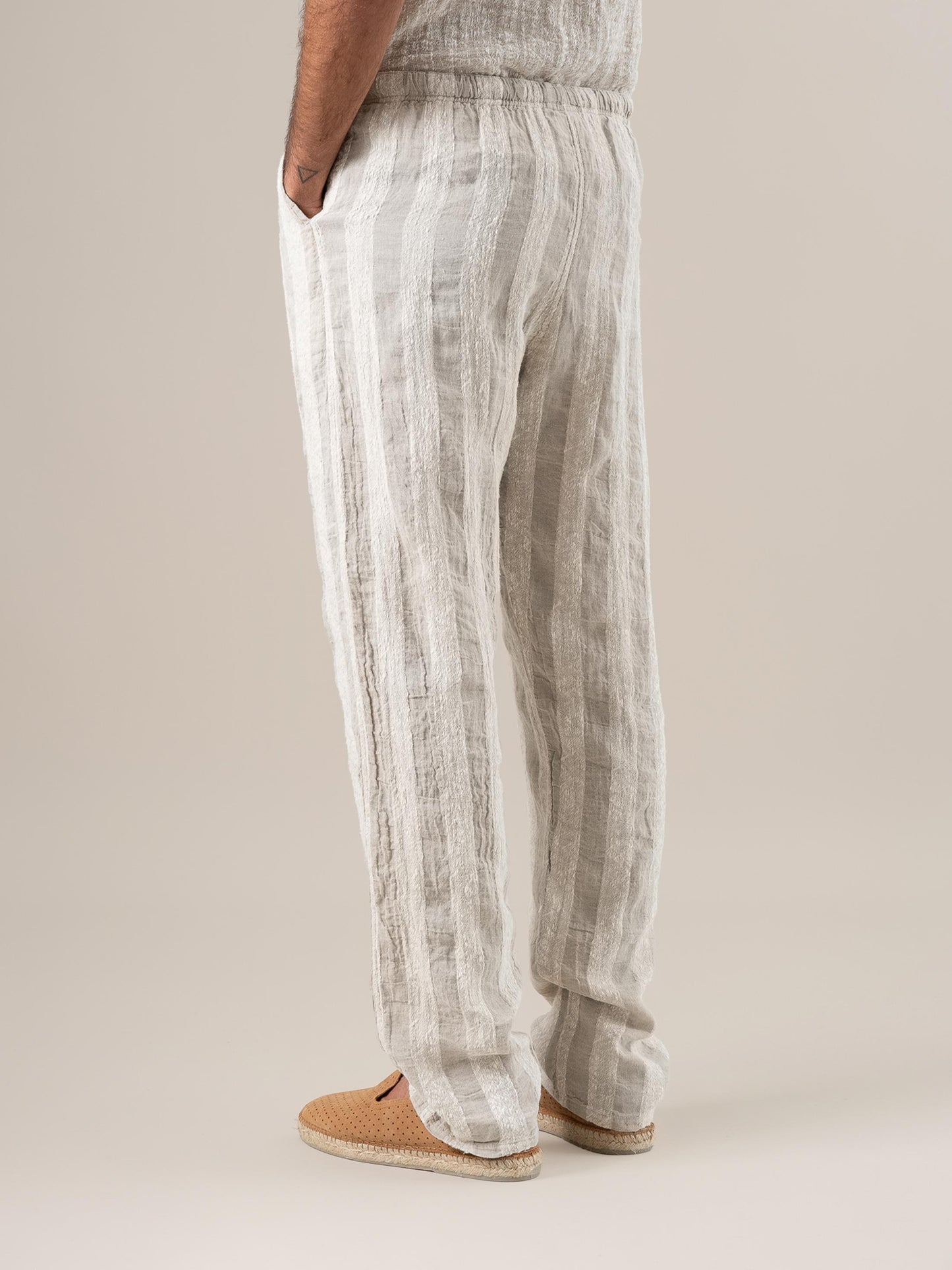 Pantalone Amalfi Riga Jeep Naturale PANTALONE AMALFI riga jeep 12 Bottega Di Brunella
