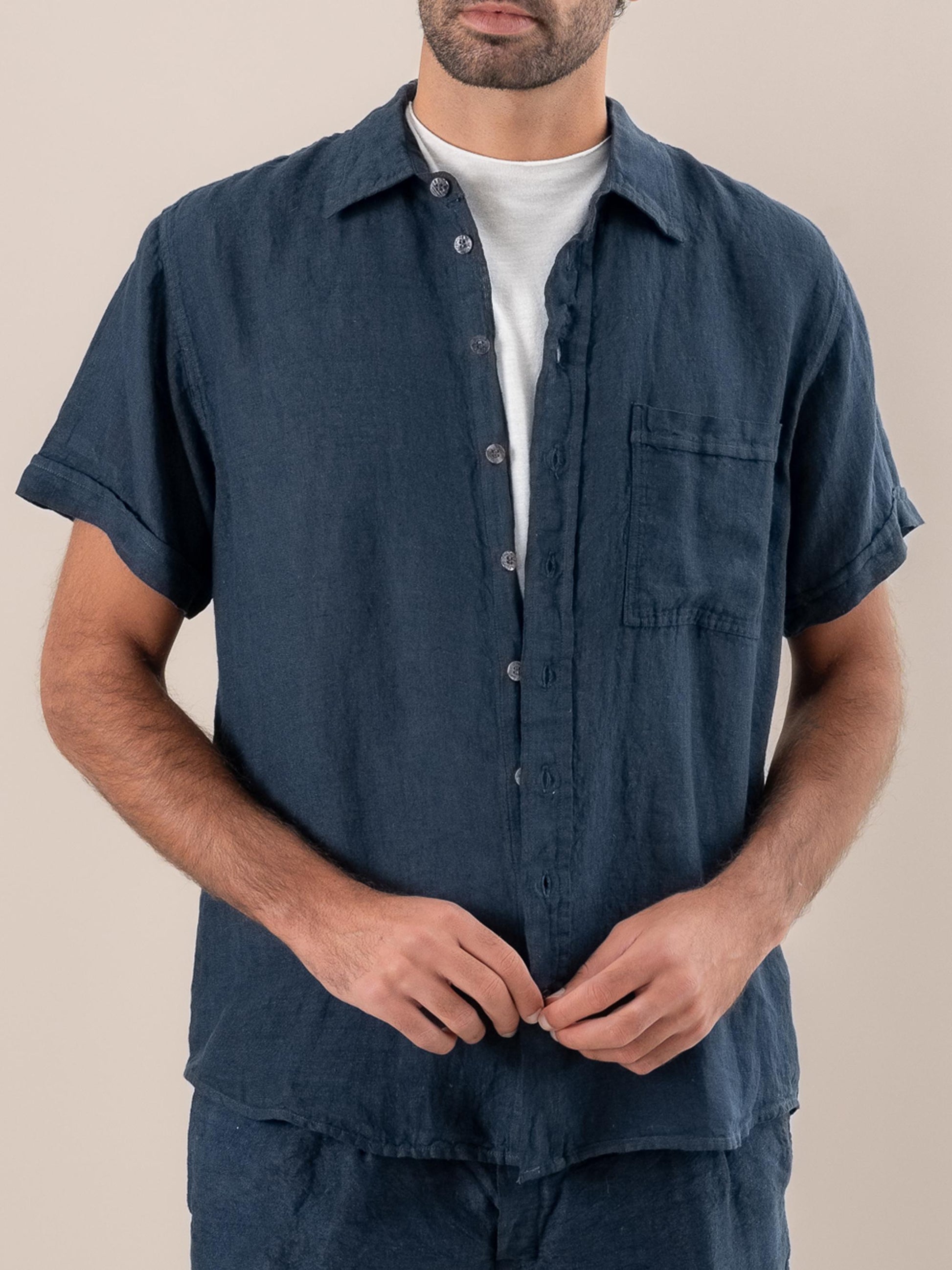 Camicia Peppe Battista Borragine CAMICIA PEPPE m/m collo battista 265 Bottega Di Brunella