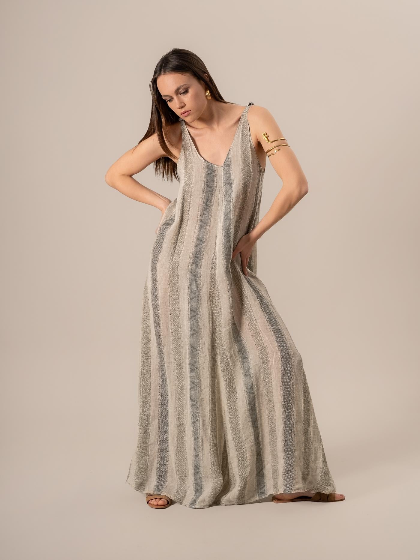 Vestito Halic Riga Mix Rosmarino Naturale VESTITO HALIC R. MIX ROSMARINO 12 Bottega Di Brunella