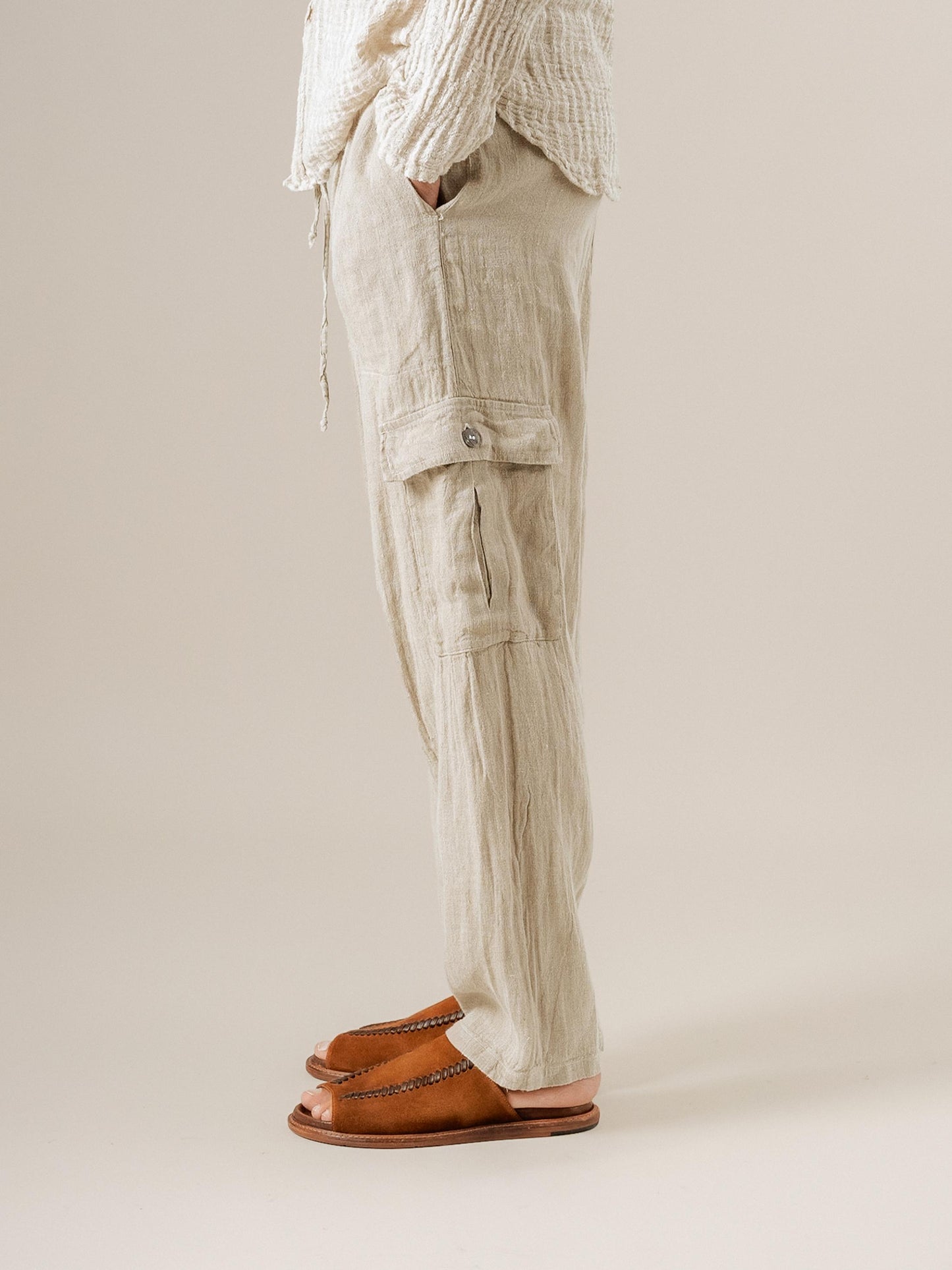 Pantalone Lavoro Tela Country Naturale PANTALONE LAVORO tela country 12 Bottega Di Brunella