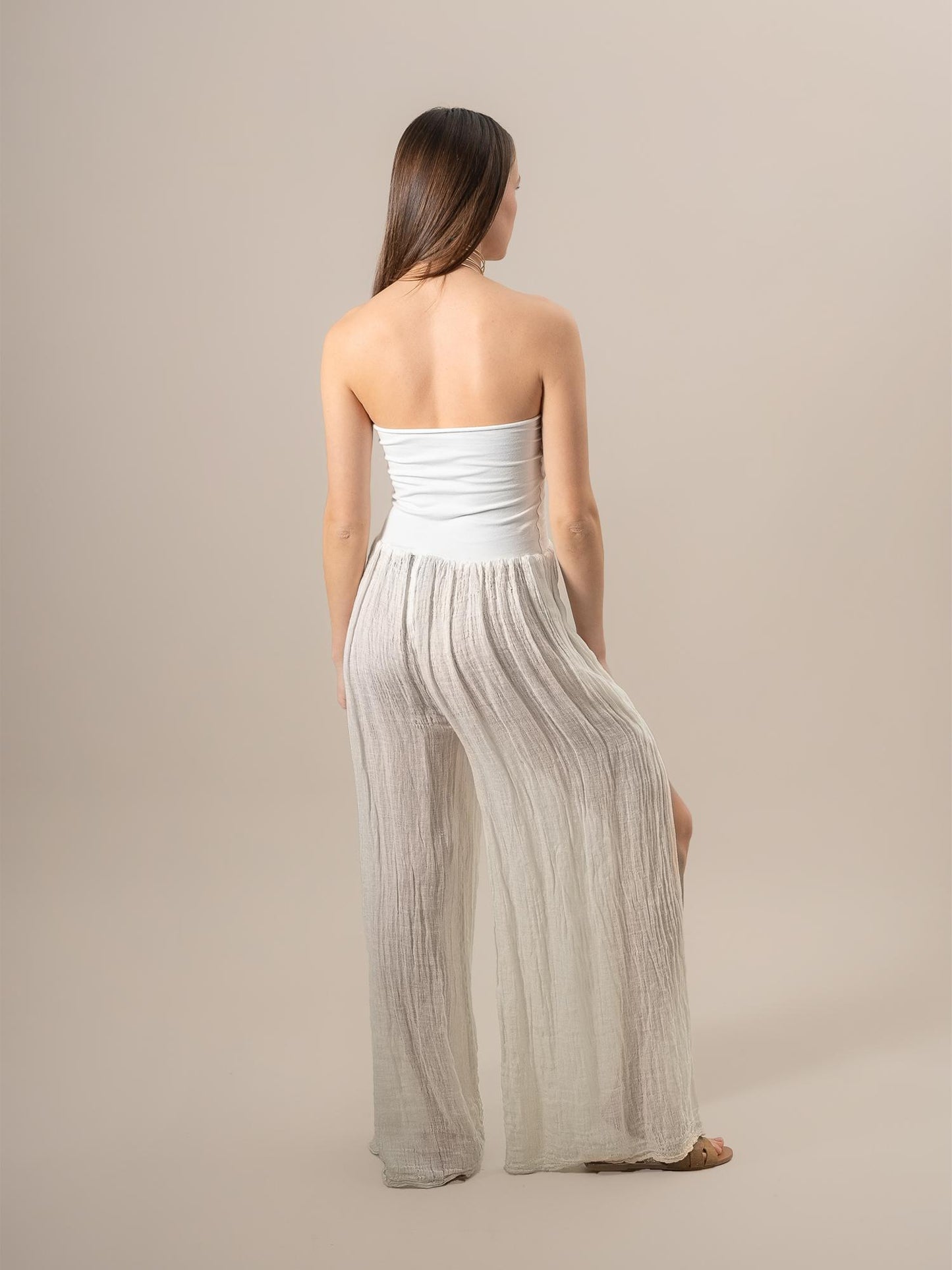 Pantalone Pesce Garzata Latte PANTALONE PESCE GARZATA 33 Bottega Di Brunella
