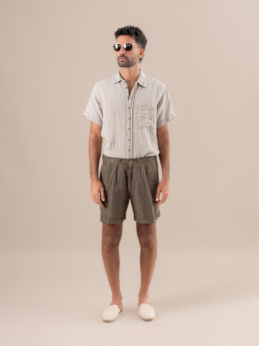 Bermuda Edoardo Lino Medio Fossile BERMUDA EDOARDO lino medio 284 Bottega Di Brunella