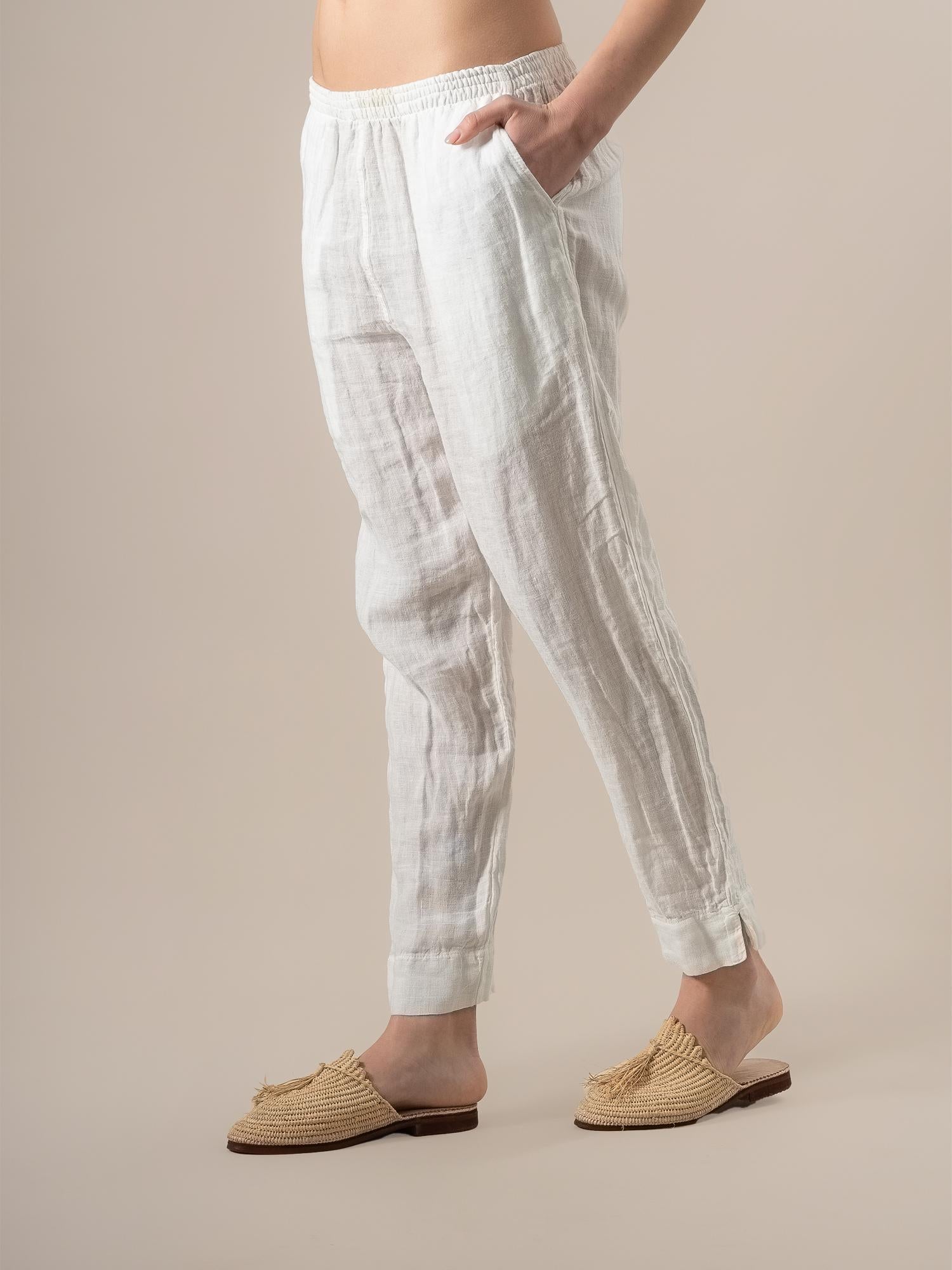 Pantalone Pegaso Battista Latte PANTALONE PEGASO battista 33 Bottega Di Brunella