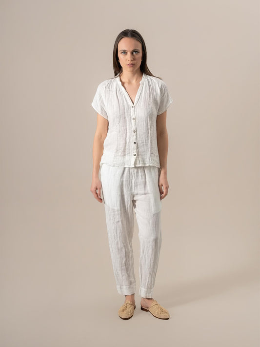 Pantalone Pegaso Battista Latte PANTALONE PEGASO battista 33 Bottega Di Brunella