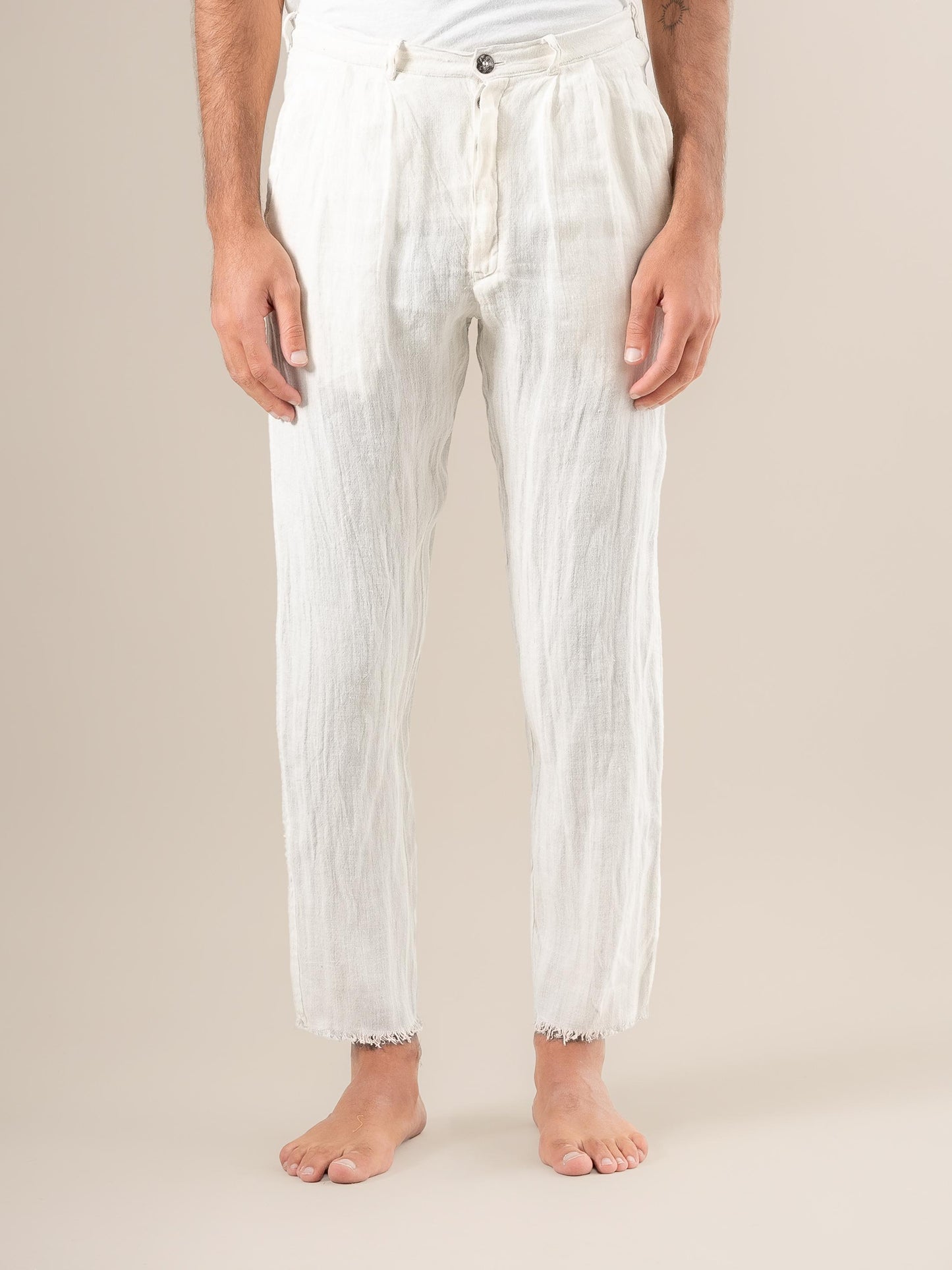 Pantalone Luca Tela Country Latte PANTALONE LUCA tela country 33 Bottega Di Brunella