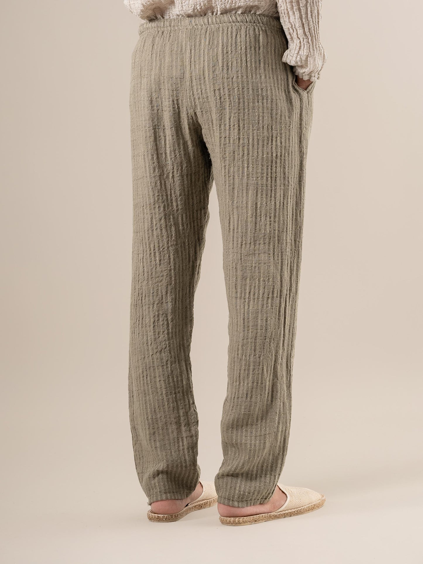 Pantaloni Amalfi Tela Uffizi Fossile PANTALONE AMALFI tela uffizi 284 Bottega Di Brunella