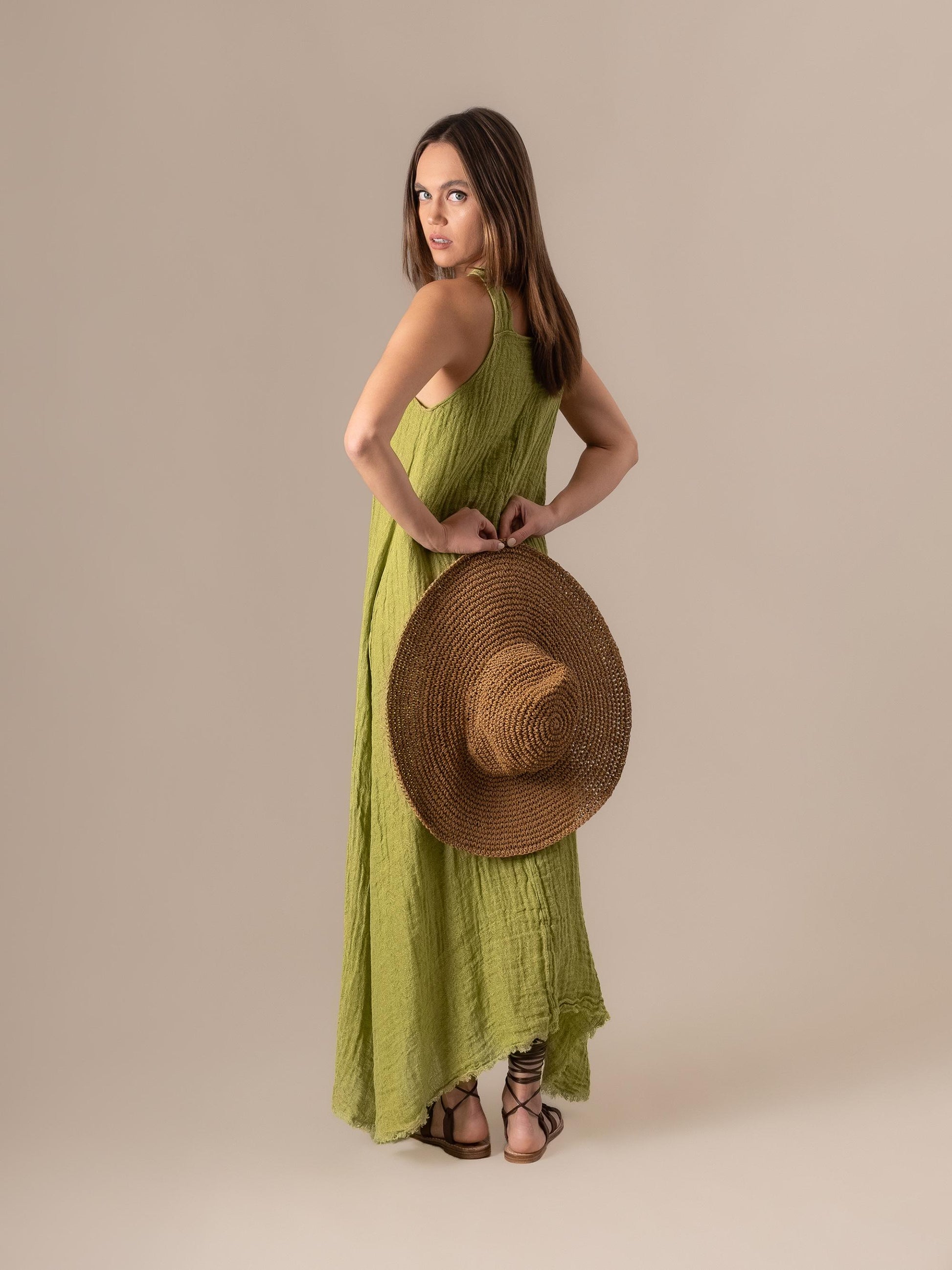 Vestito Maxi Timo Increspato Citrino VESTITO MX TIMO increspato 286 Bottega Di Brunella