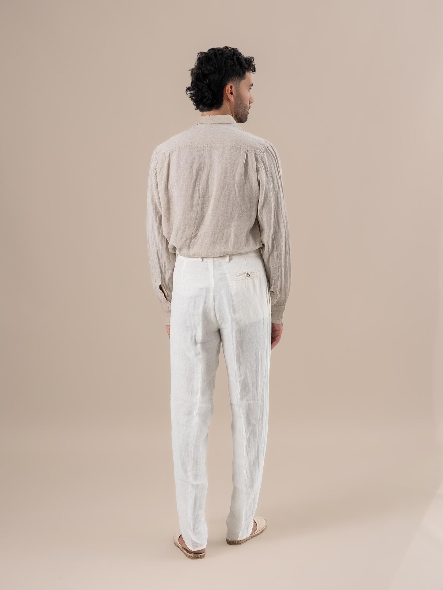 Pantaloni Peppino Lino Medio Latte PANTALONE PEPPINO LINO MADIO 33 Bottega Di Brunella
