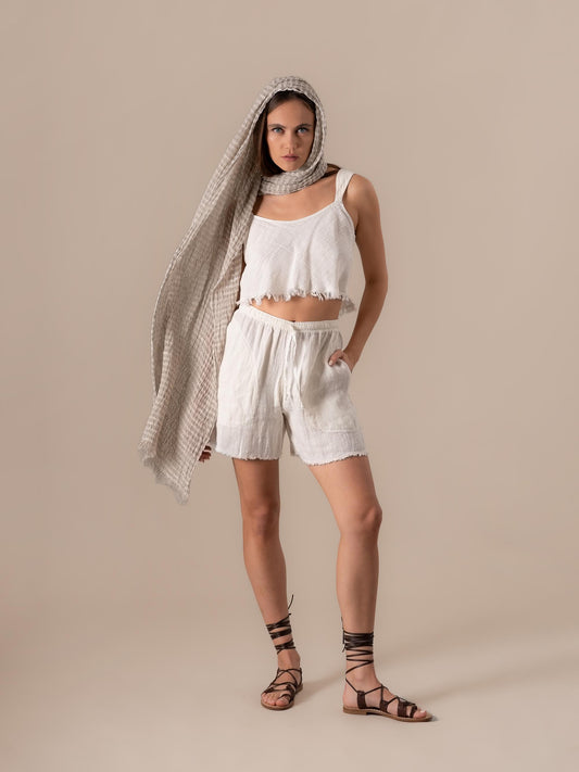 Sciarpa Uffizi Tela Uffizi Naturale SCIARPA UFFIZI garza uffizi sc 12 Bottega Di Brunella