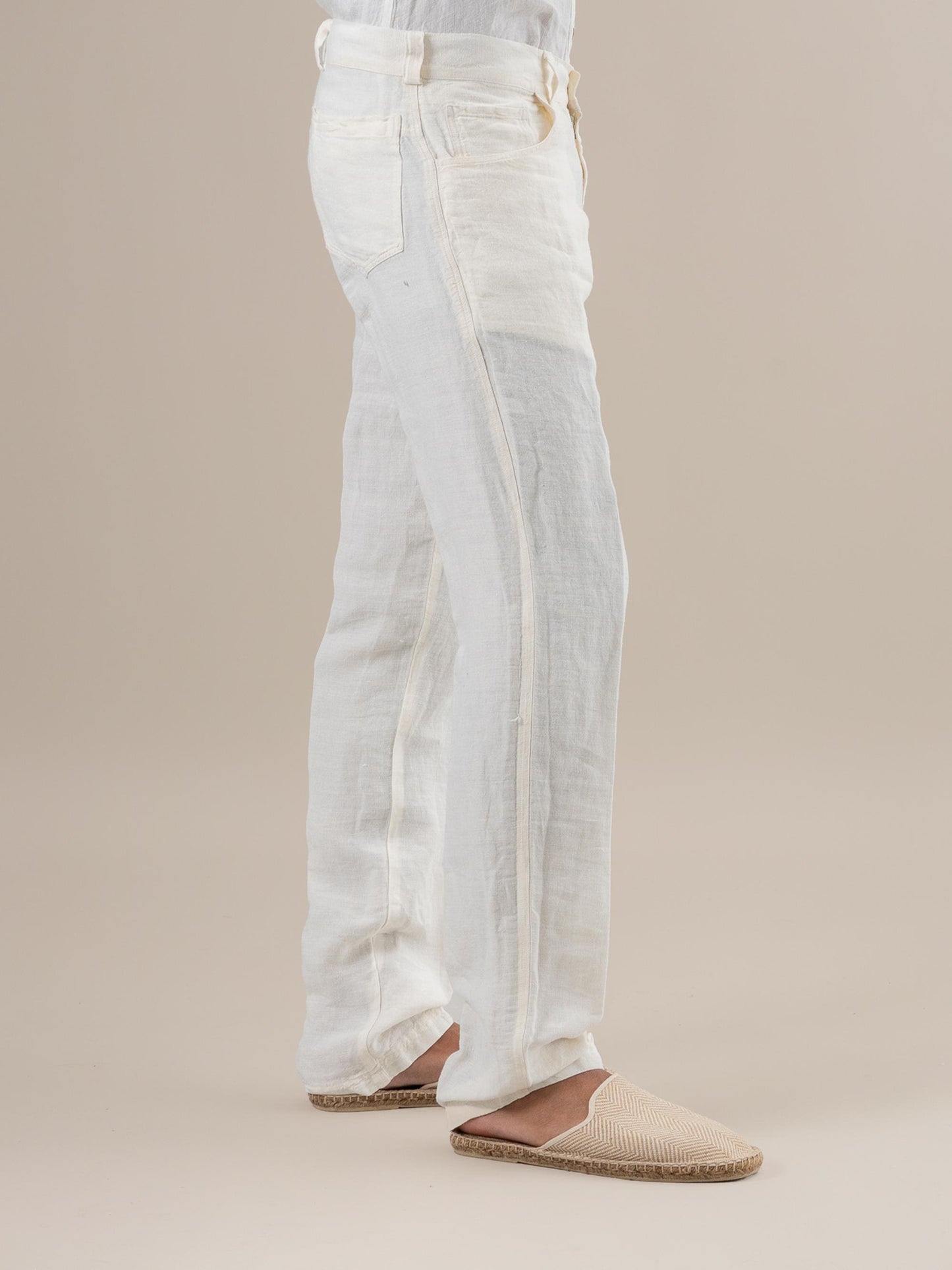 Pantaloni Emanuel Lino Medio Latte PANTALONE EMANUEL LINO MEDIO 33 Bottega Di Brunella
