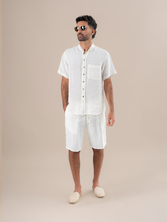 Bermuda Generoso Lino Medio Latte BERMUDA GENEROSO lino medio 33 Bottega Di Brunella