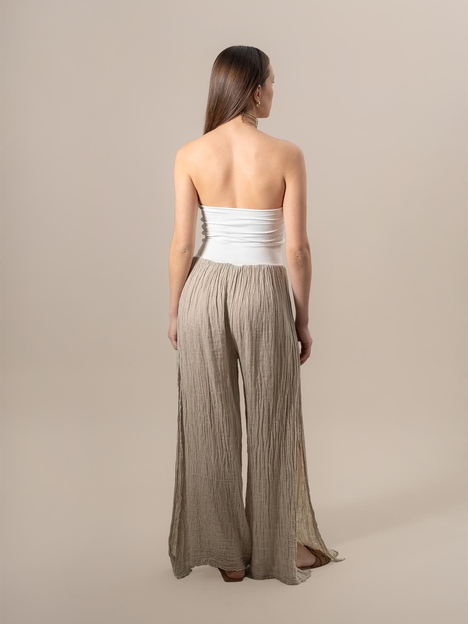 Pantalone Pesce Garzata Naturale PANTALONE PESCE GARZATA 12 Bottega Di Brunella