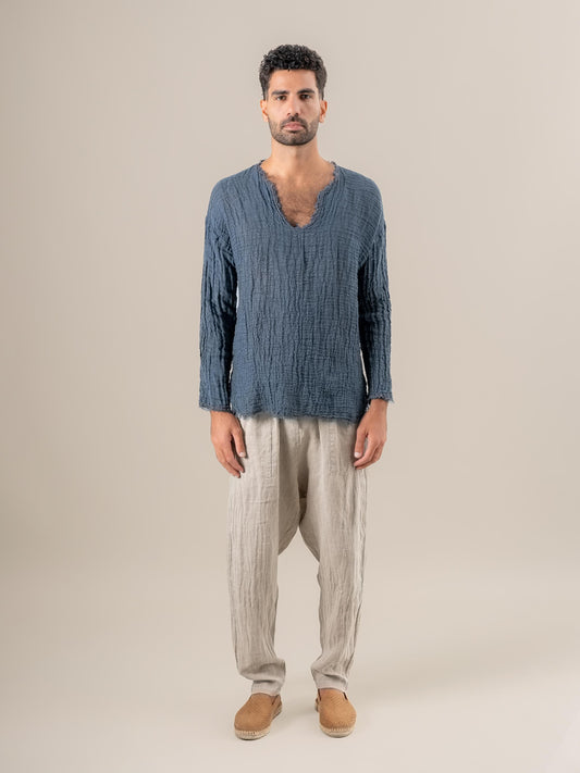 Camicia Sandokan Garzata Blu24 CAMICIA SANDOKAN garzata 280 Bottega Di Brunella