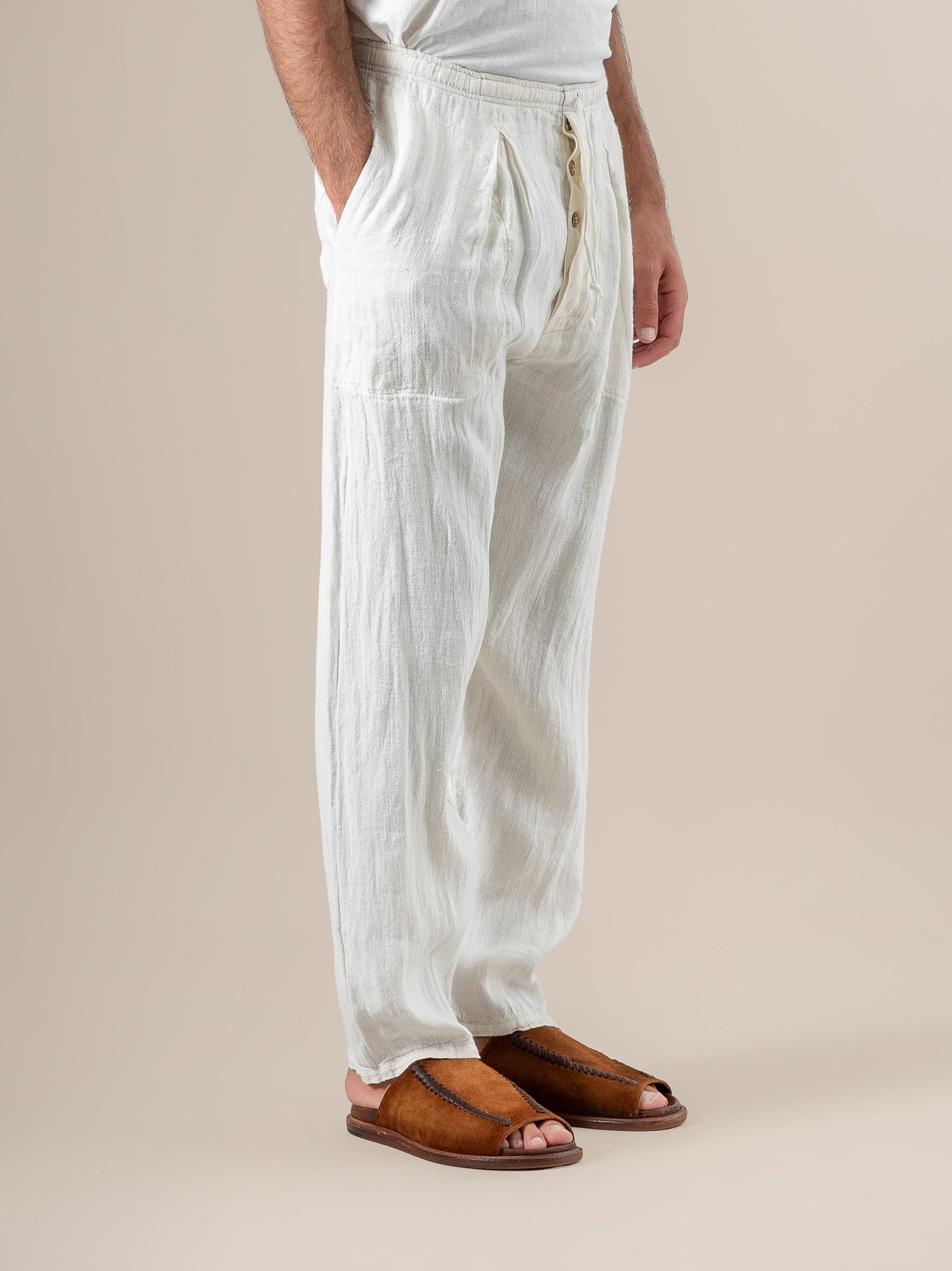 Pantalone Paolo Tela Country Latte PANTALONE PAOLO tela country 33 Bottega Di Brunella