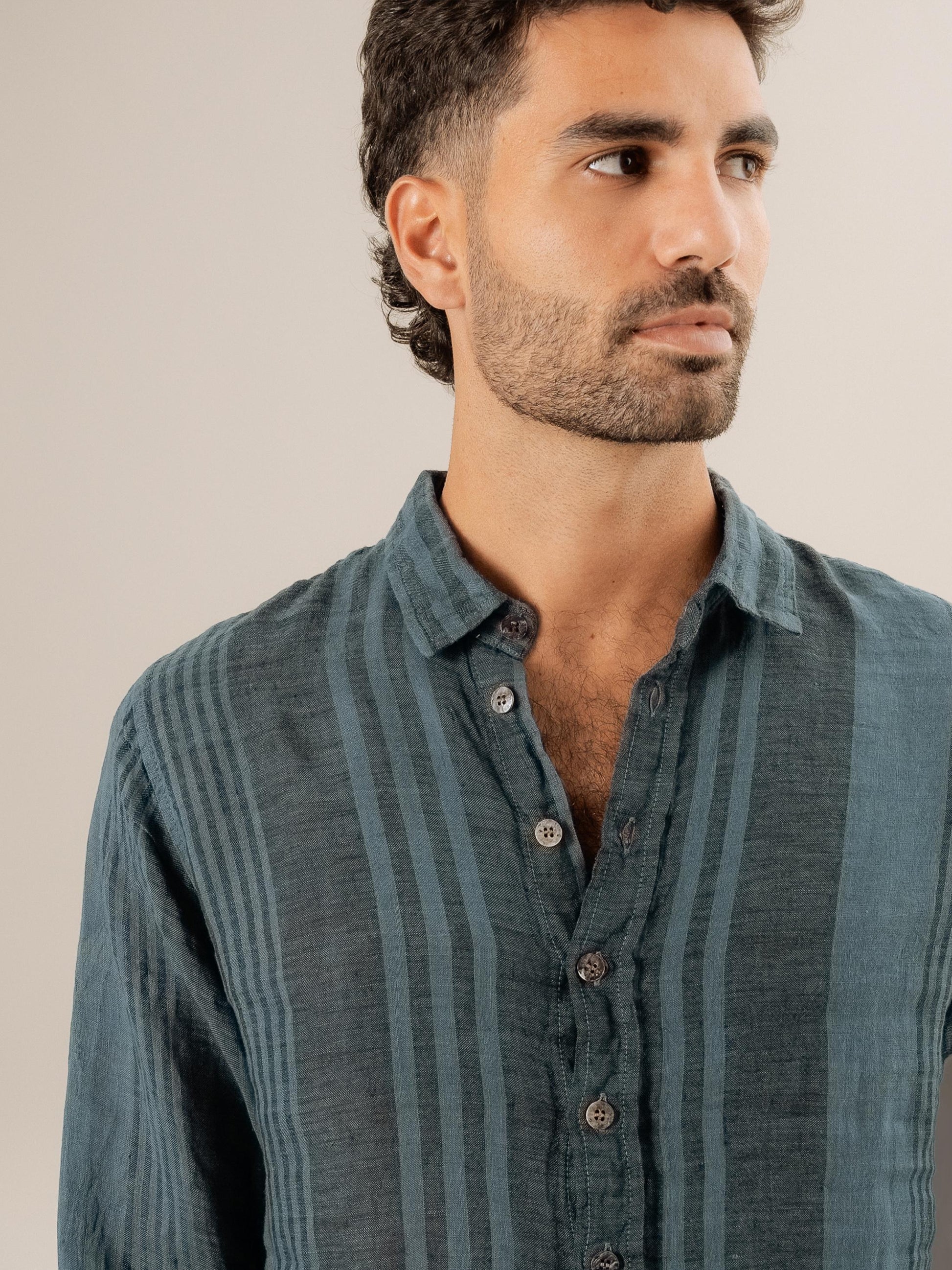 Camicia Franco Tela Moma Blu24 CAMICIA FRANCO tela moma 280 Bottega Di Brunella