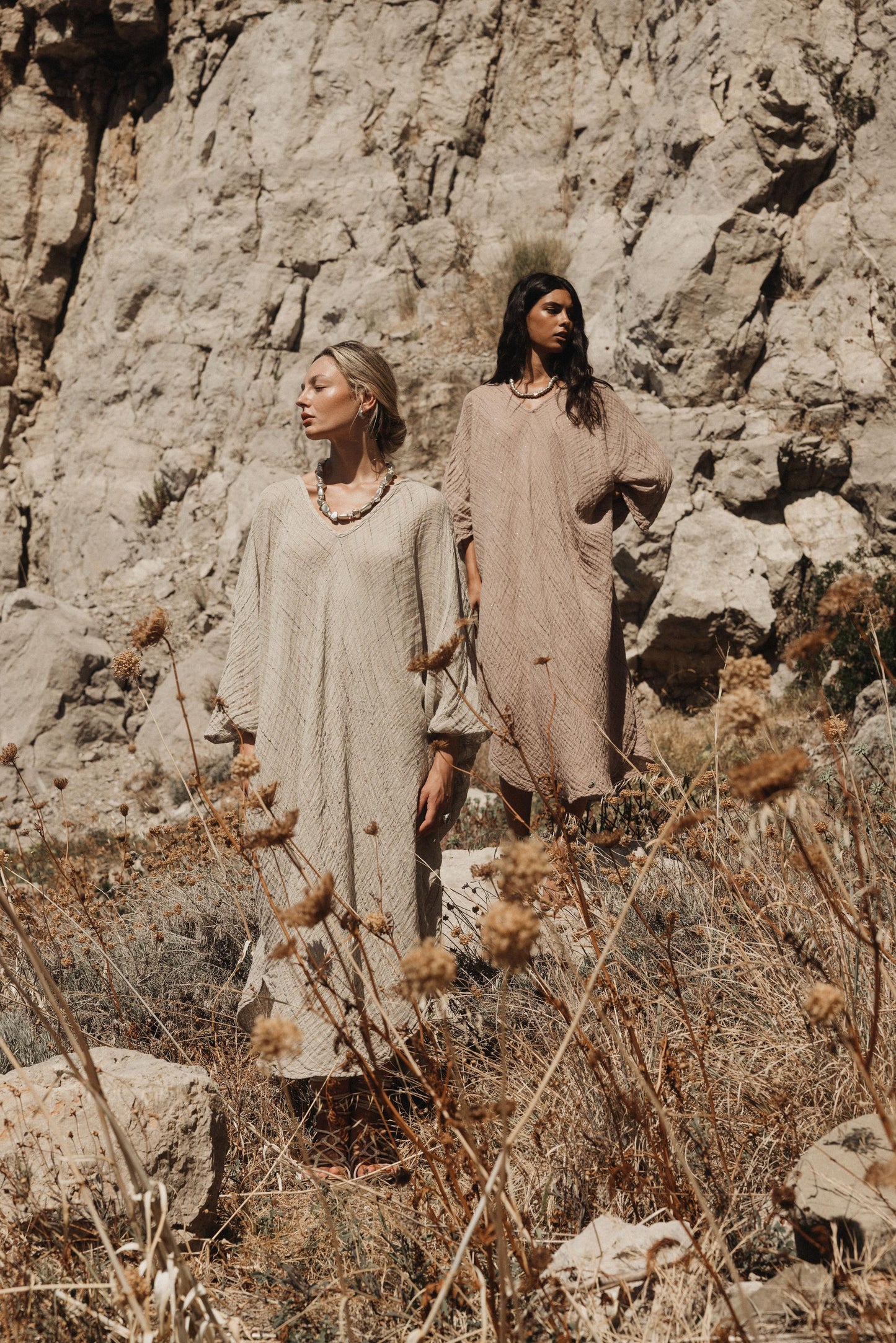 Vestito Fausta Garza Egitto Cipria VESTITO FAUSTA garza egitto 83 Bottega Di Brunella