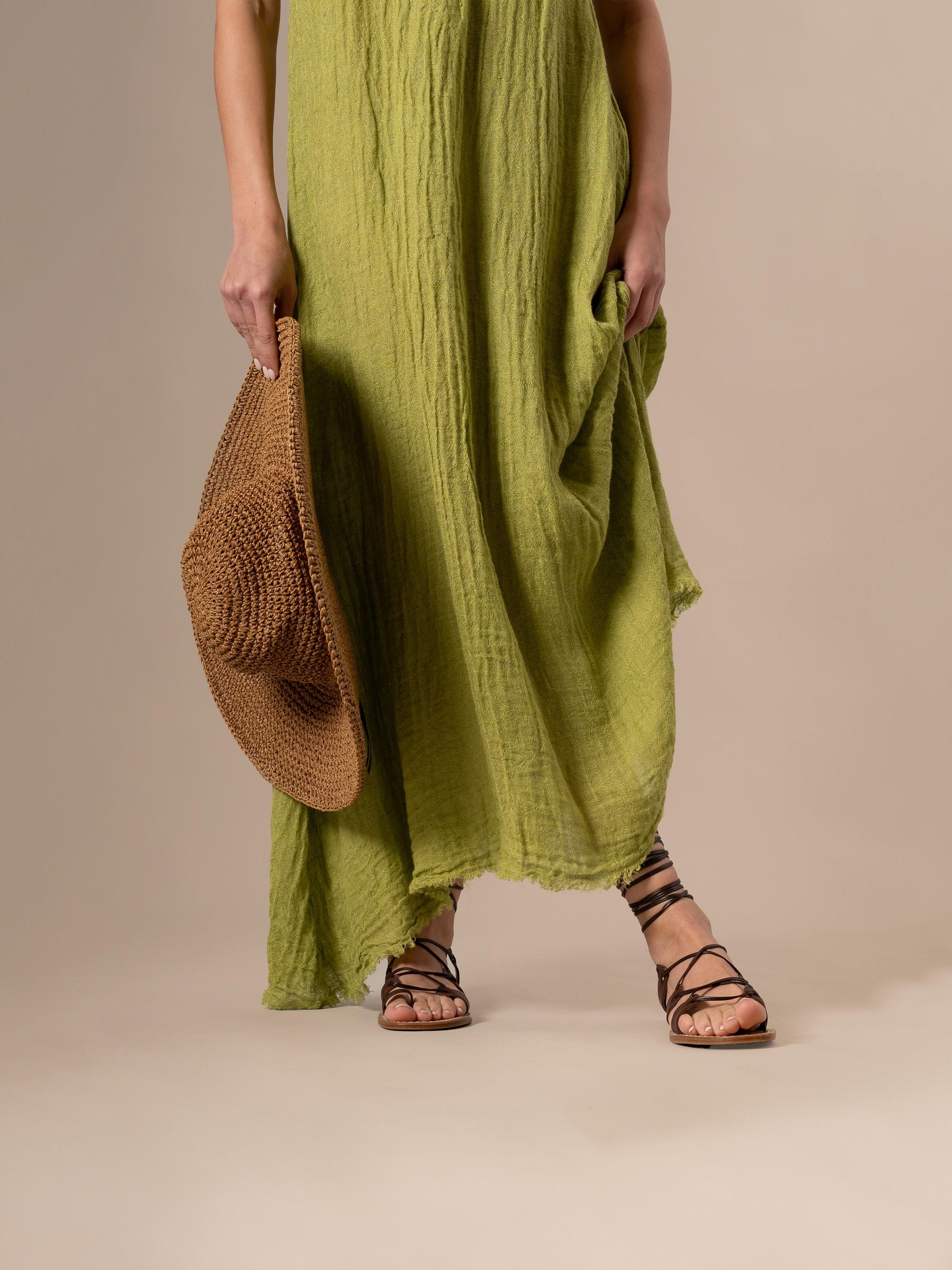 Vestito Maxi Timo Increspato Citrino VESTITO MX TIMO increspato 286 Bottega Di Brunella