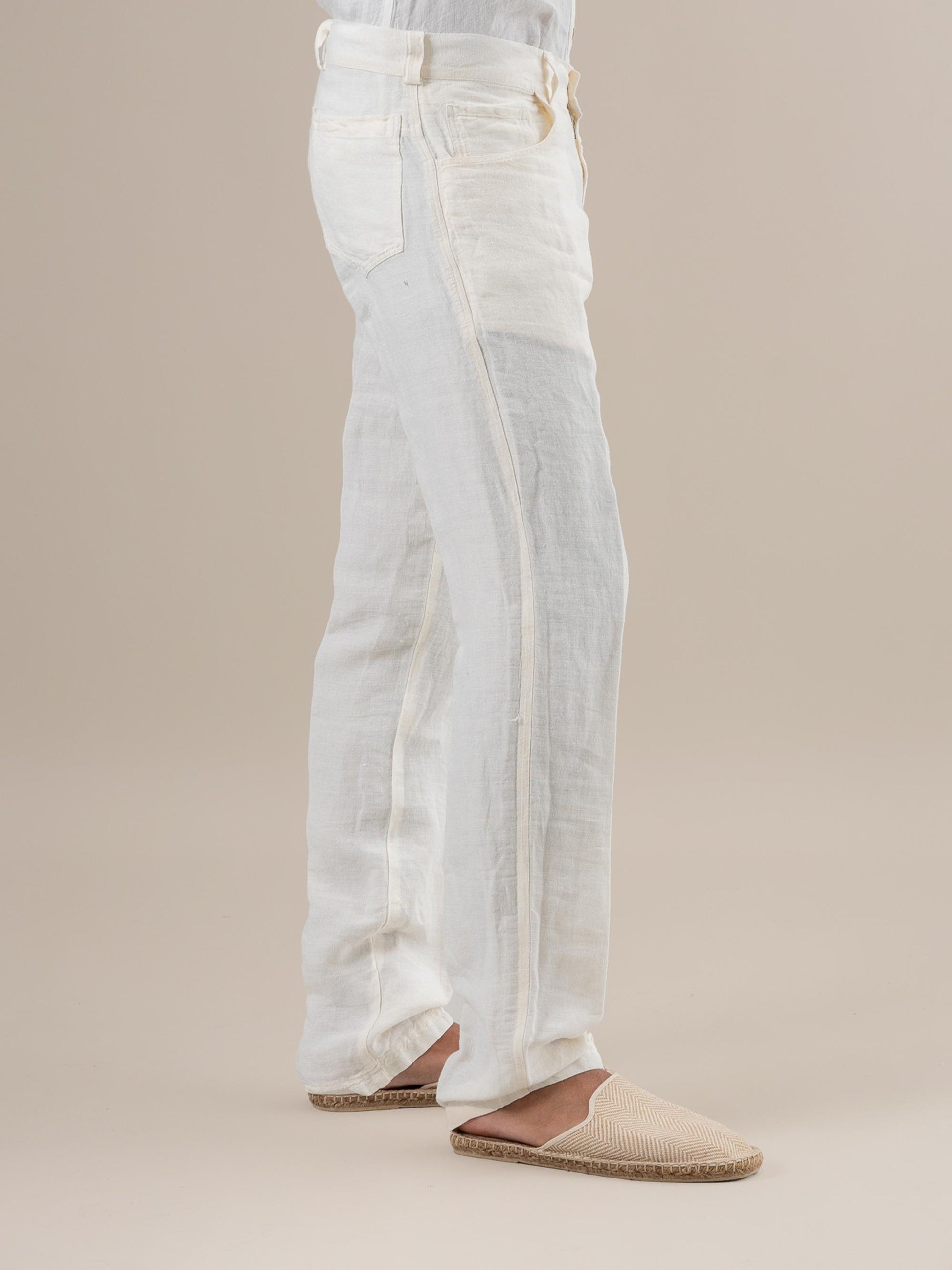 Pantaloni Emanuel Lino Medio Latte PANTALONE EMANUEL LINO MEDIO 33 Bottega Di Brunella