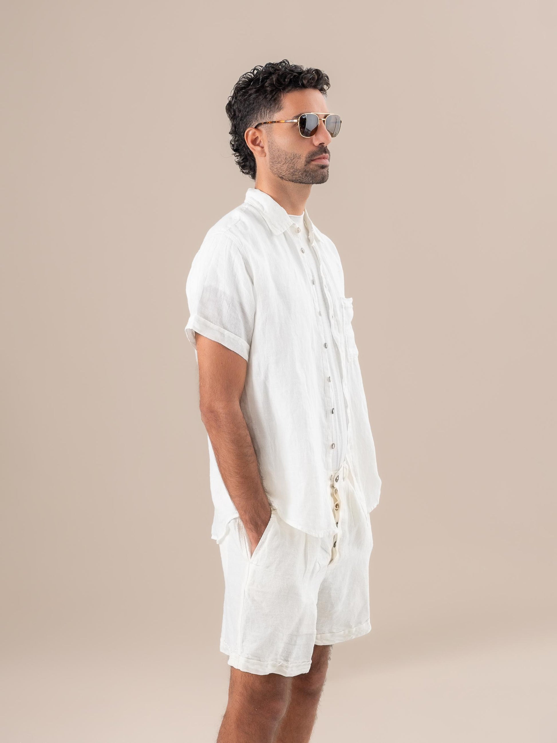 Camicia Peppe Battista Latte CAMICIA PEPPE m/m collo battista 33 Bottega Di Brunella