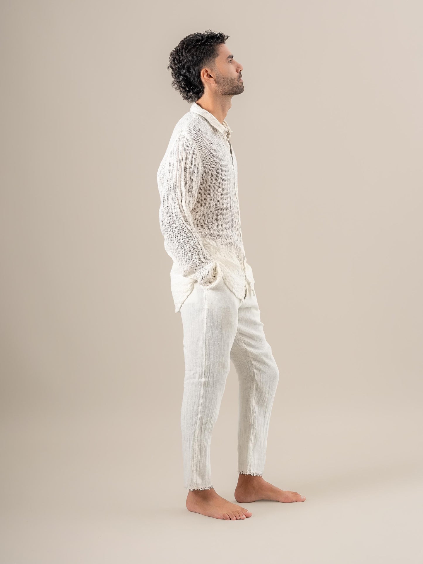 Pantalone Luca Tela Country Latte PANTALONE LUCA tela country 33 Bottega Di Brunella