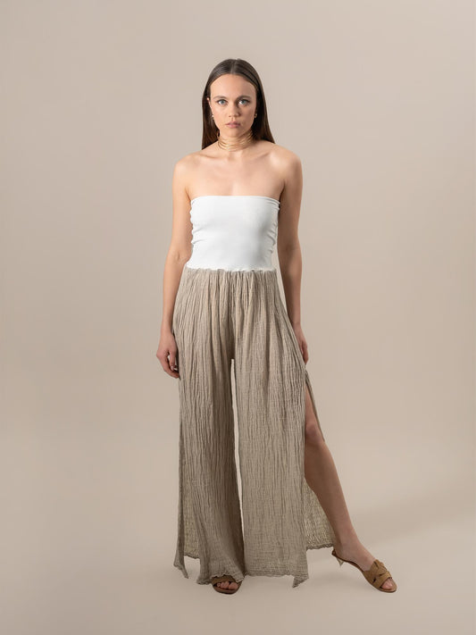 Pantalone Pesce Garzata Naturale PANTALONE PESCE GARZATA 12 Bottega Di Brunella