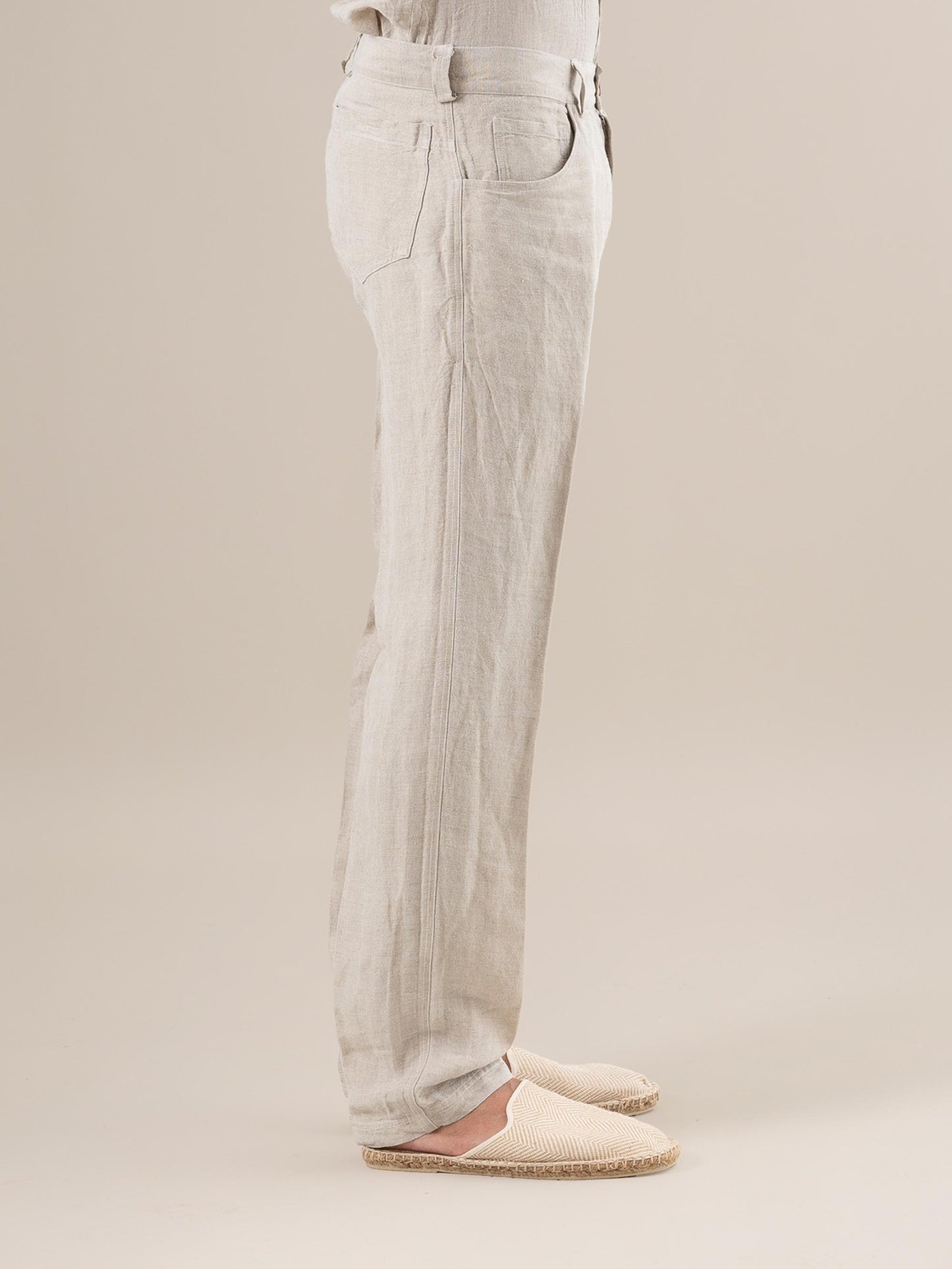 Pantaloni Emanuel Lino Medio Naturale PANTALONE EMANUEL LINO MEDIO 12 Bottega Di Brunella