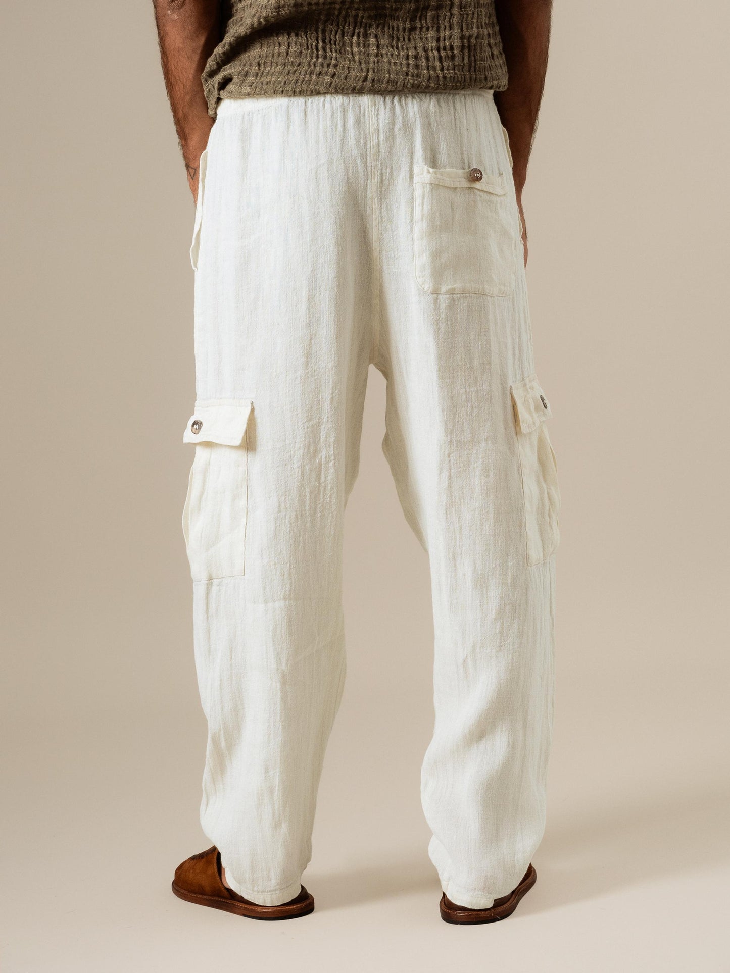 Pantalone Lavoro Tela Country Latte PANTALONE LAVORO tela country 33 Bottega Di Brunella