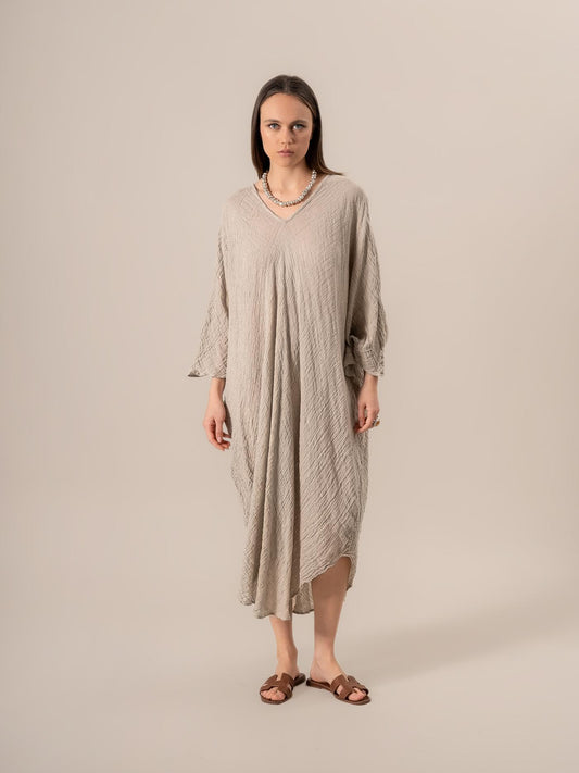 Vestito Fausta Garzata Naturale VESTITO FAUSTA garzata 12 Bottega Di Brunella