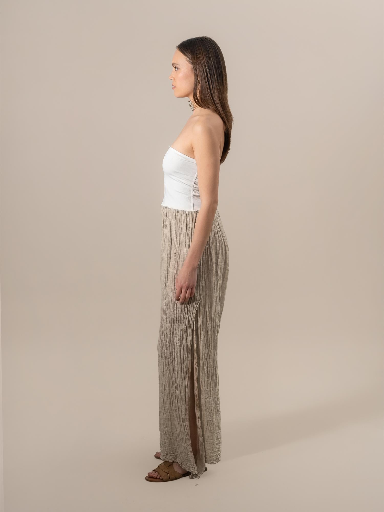 Pantalone Pesce Garzata Naturale PANTALONE PESCE GARZATA 12 Bottega Di Brunella