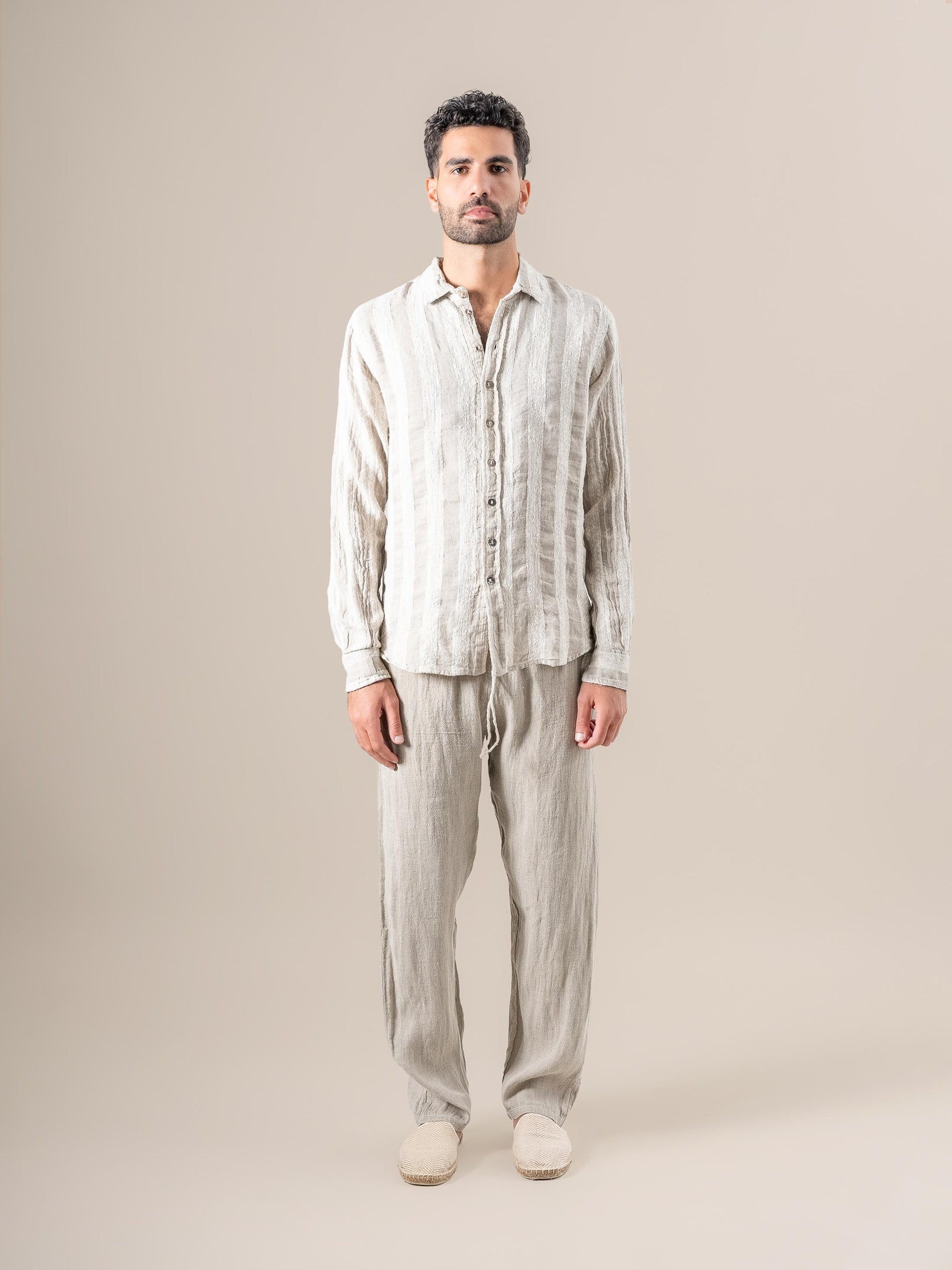 Camicia Franco Riga Jeep Naturale CAMICIA FRANCO  riga jeep 12 Bottega Di Brunella