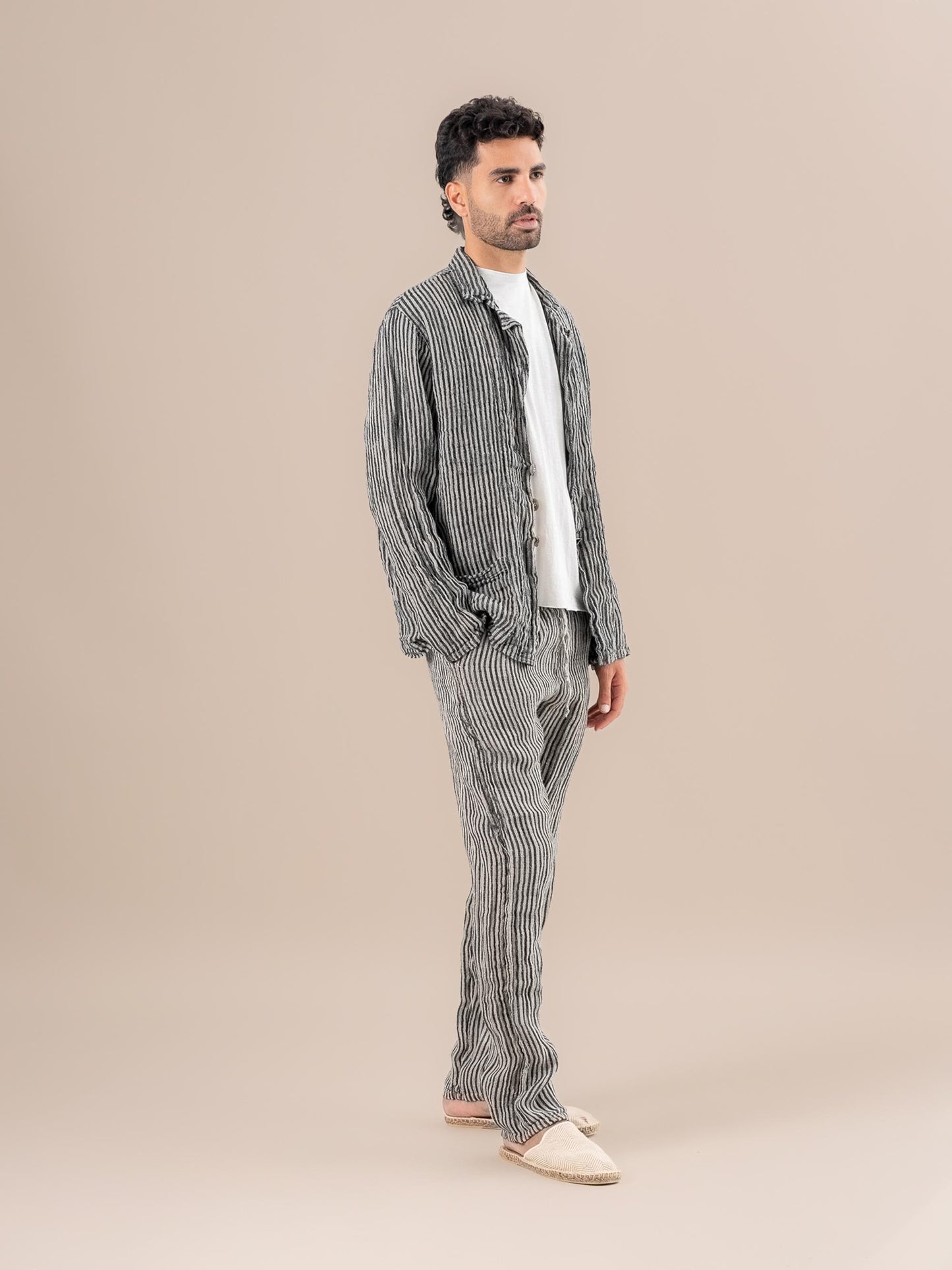 Pantaloni Amalfi Riga Valentina Naturale PANTALONE AMALFI riga valentina 12 Bottega Di Brunella