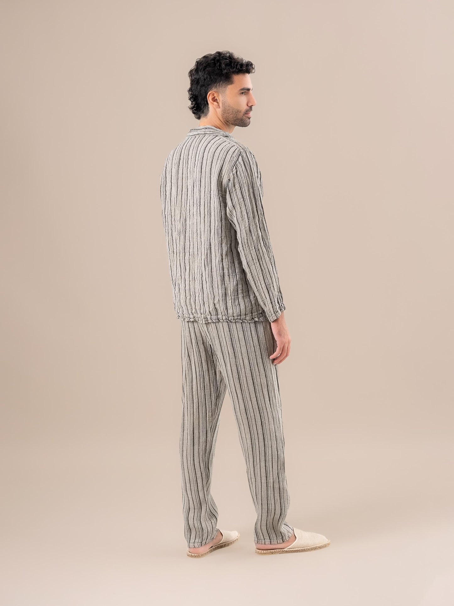 Pantaloni Amalfi Riga Felice Naturale PANTALONE AMALFI riga felice 12 Bottega Di Brunella