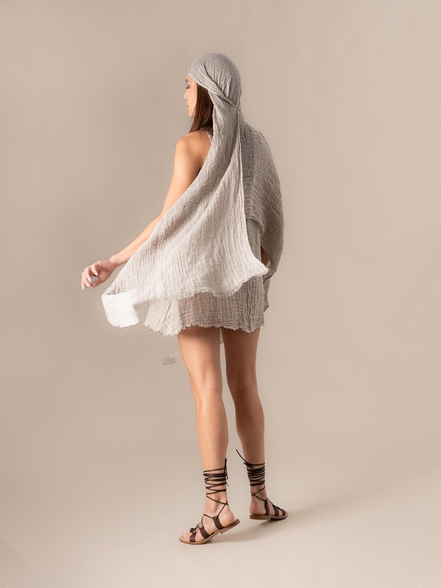 Vestito Mini Timo Increspato Naturale VESTITO MN TIMO increspato 12 Bottega Di Brunella