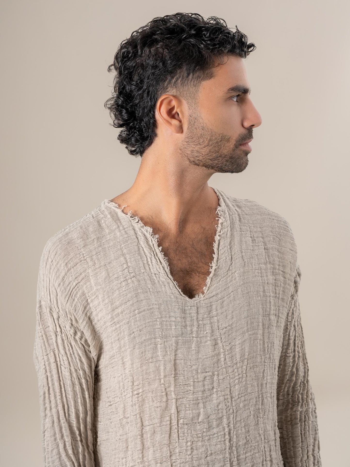 Camicia Sandokan Garzata Naturale CAMICIA SANDOKAN garzata 12 Bottega Di Brunella