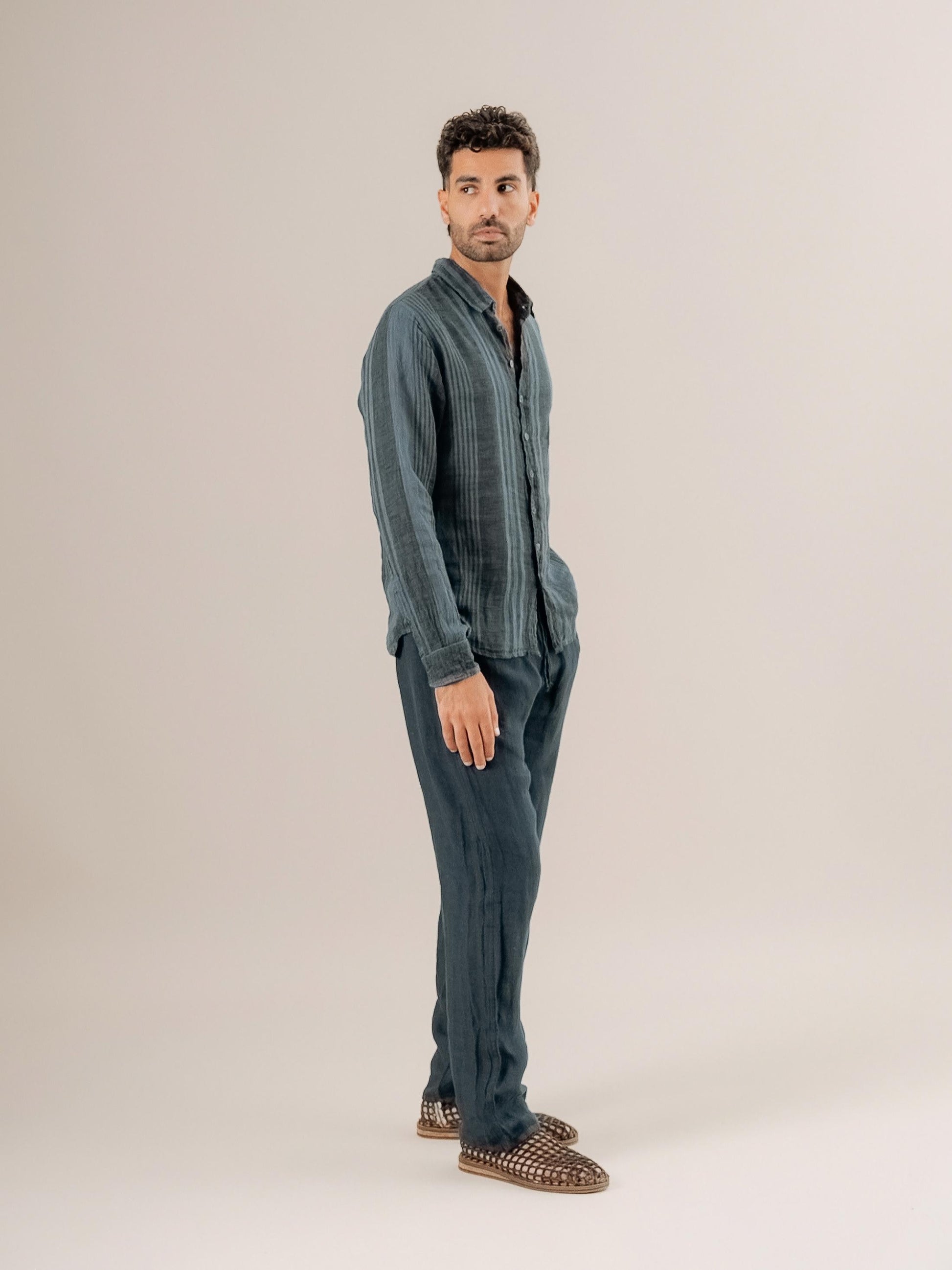 Camicia Franco Tela Moma Blu24 CAMICIA FRANCO tela moma 280 Bottega Di Brunella