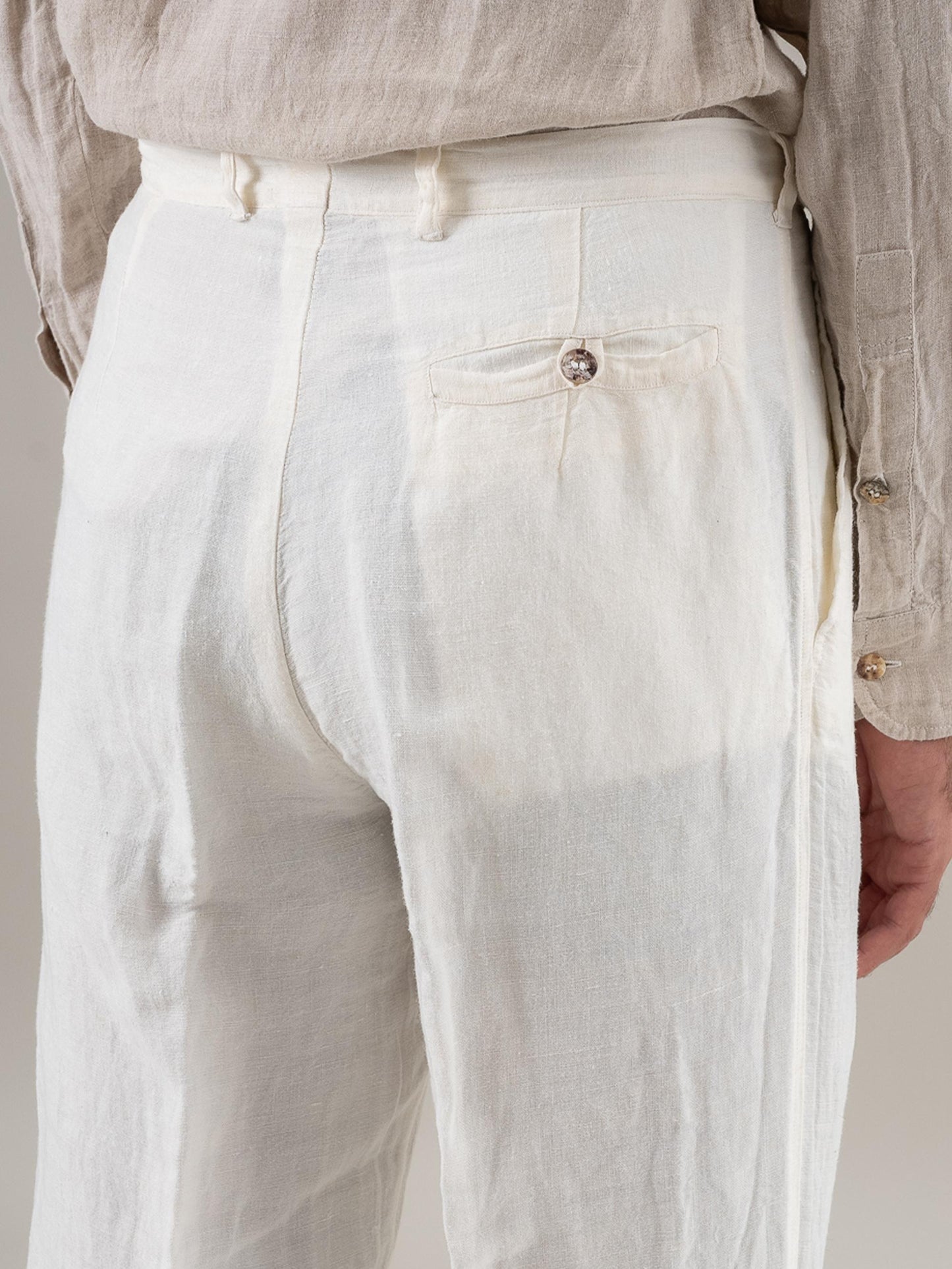 Pantaloni Peppino Lino Medio Latte PANTALONE PEPPINO LINO MADIO 33 Bottega Di Brunella